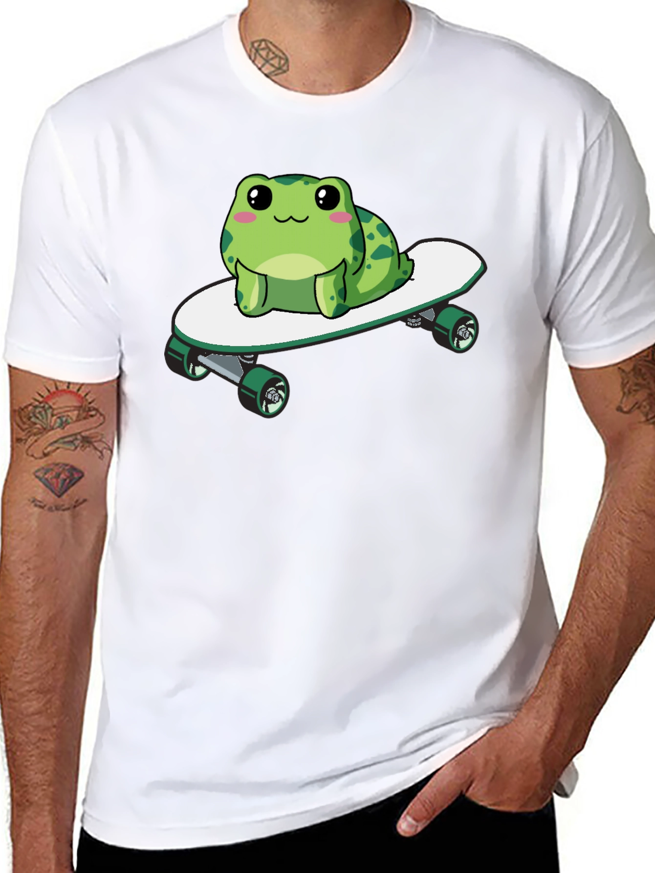 Frog on Skateboard Graphic Tee - Fun & Stylish!