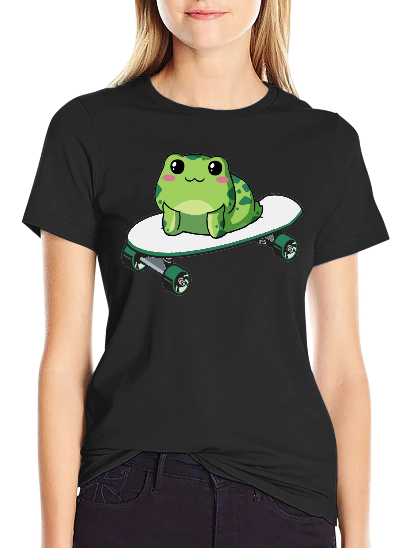 Frog on Skateboard Graphic Tee - Fun & Stylish!