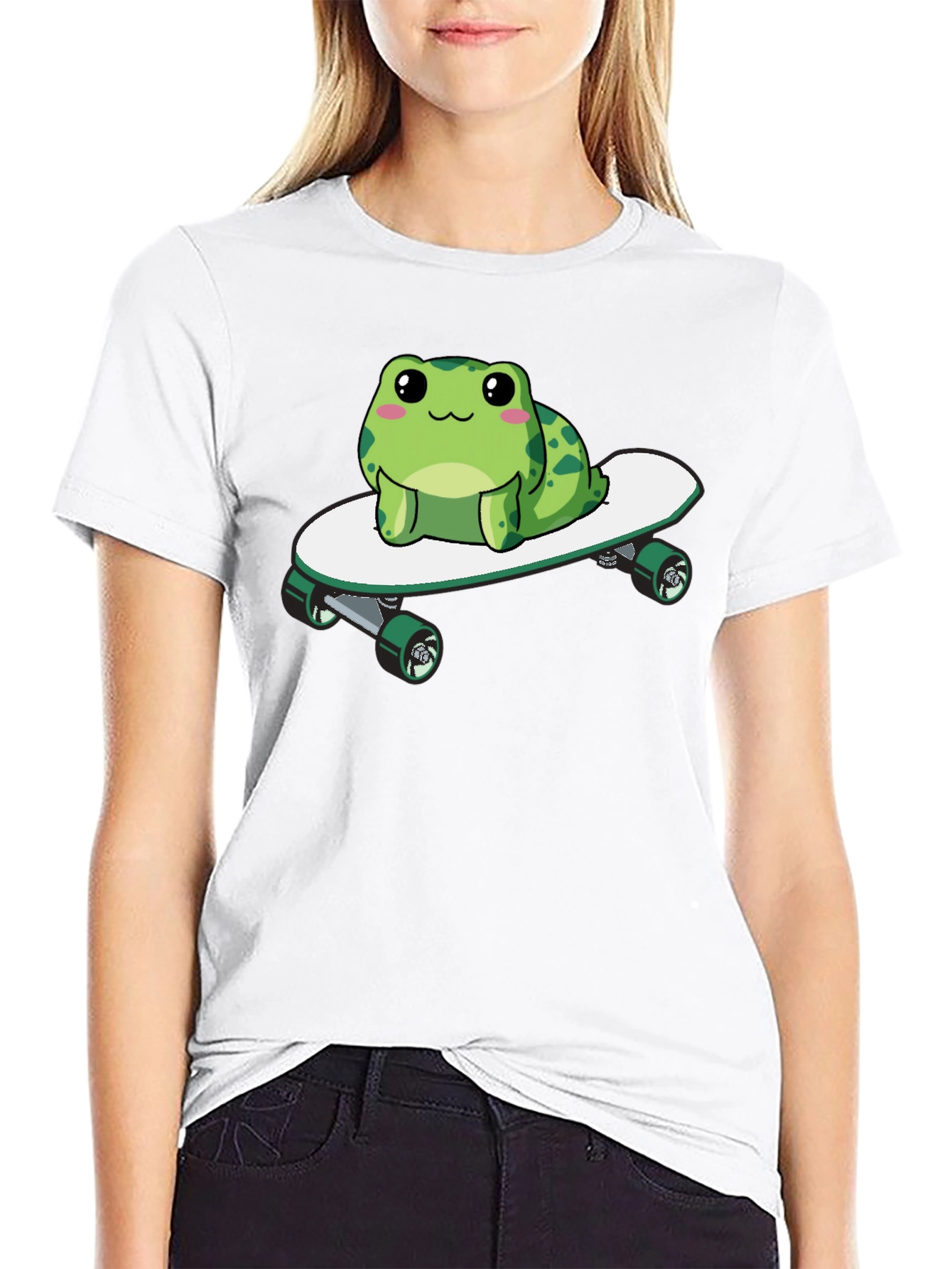 Frog on Skateboard Graphic Tee - Fun & Stylish!