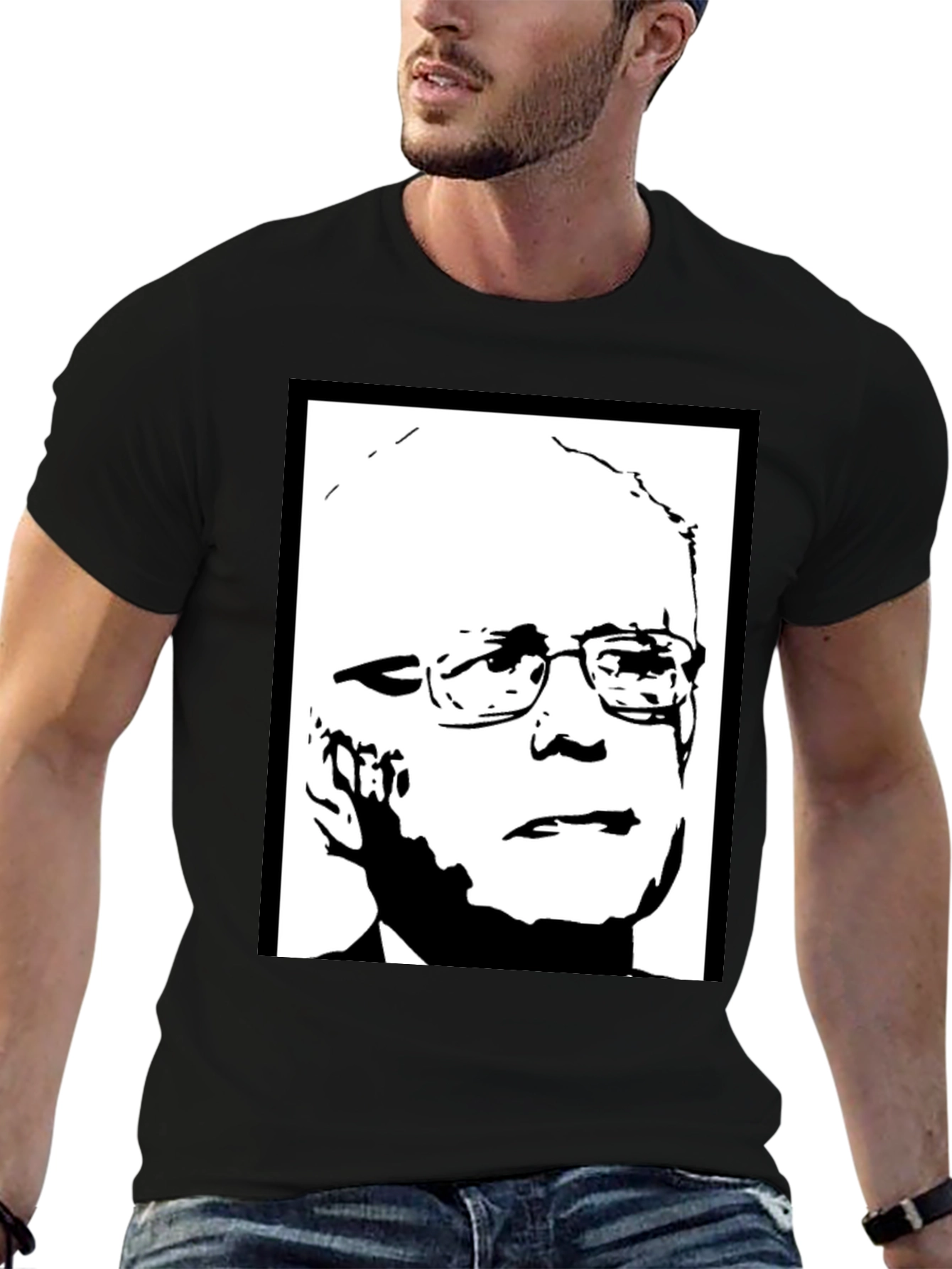 Political Graphic Tee - Bernie Sanders Portrait Shirt