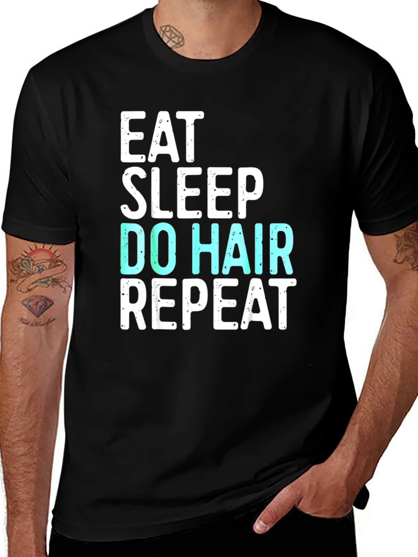 Eat Sleep Do Hair Repeat Graphic T-Shirt