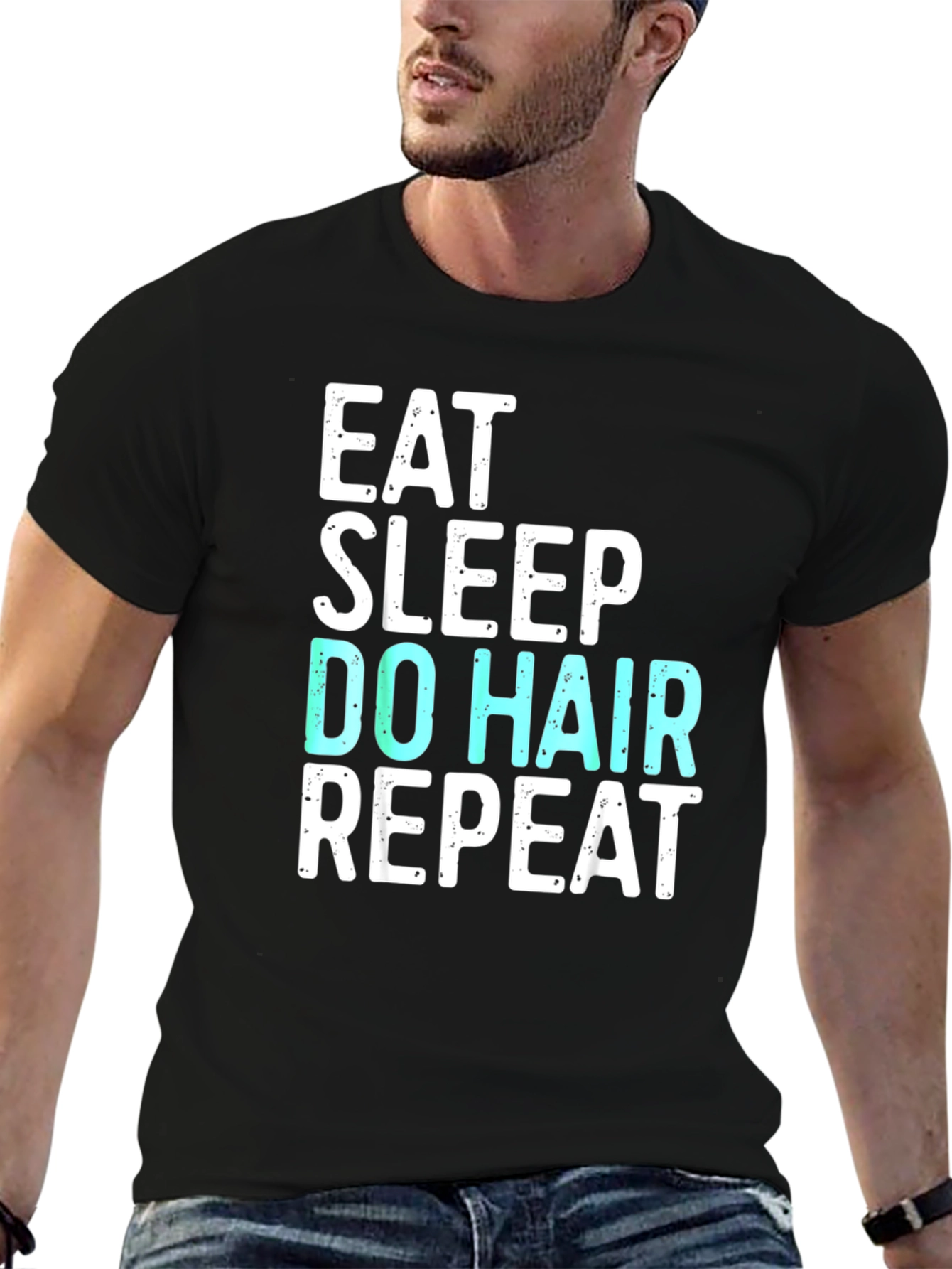 Eat Sleep Do Hair Repeat Graphic T-Shirt
