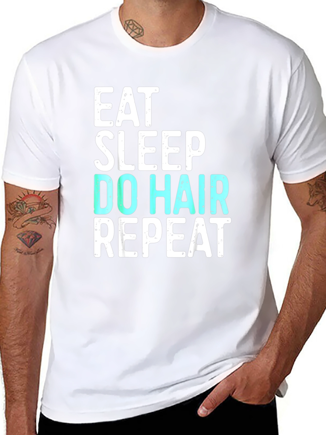 Eat Sleep Do Hair Repeat Graphic T-Shirt