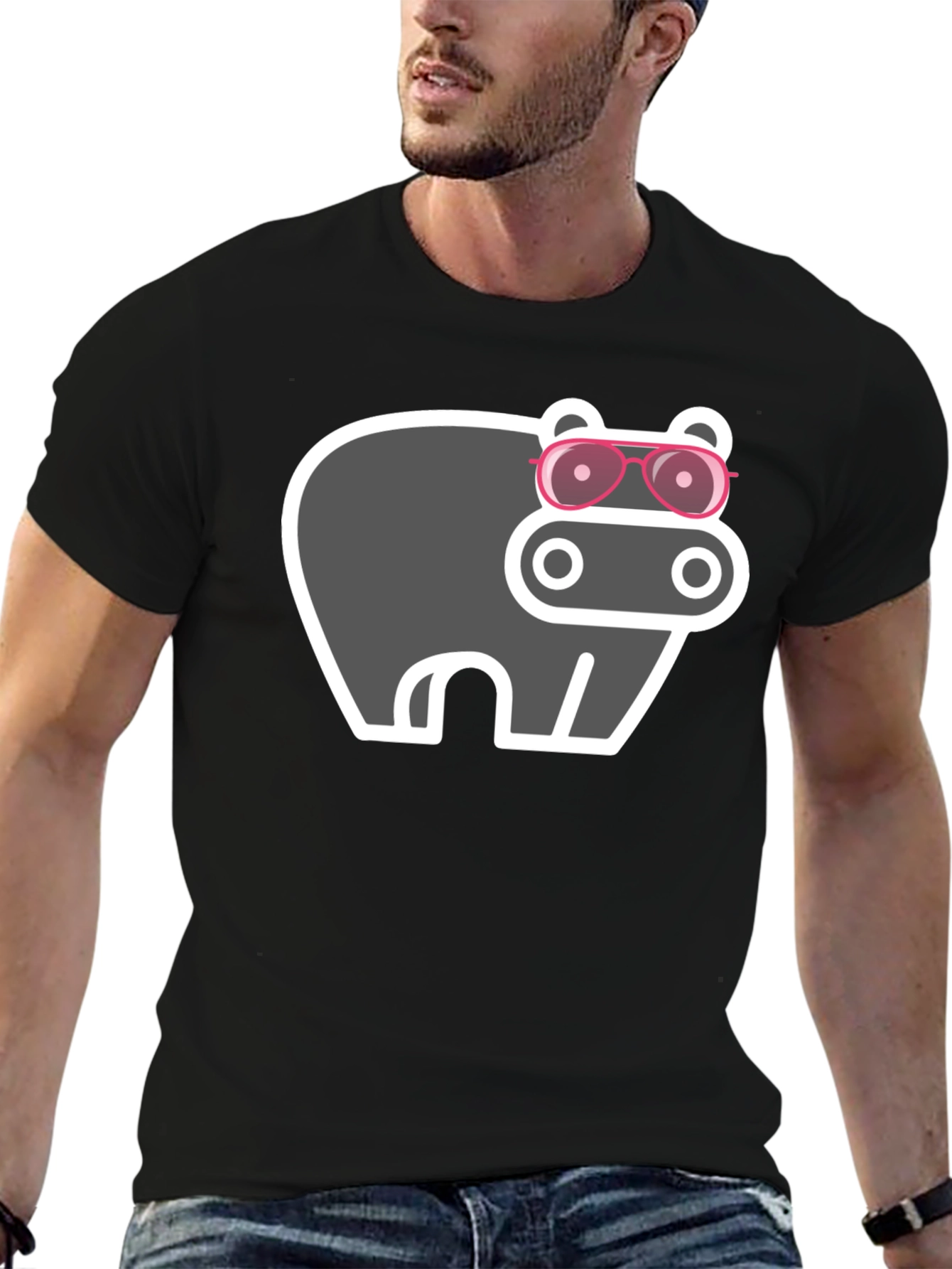 Hippo with Sunglasses Graphic Tee