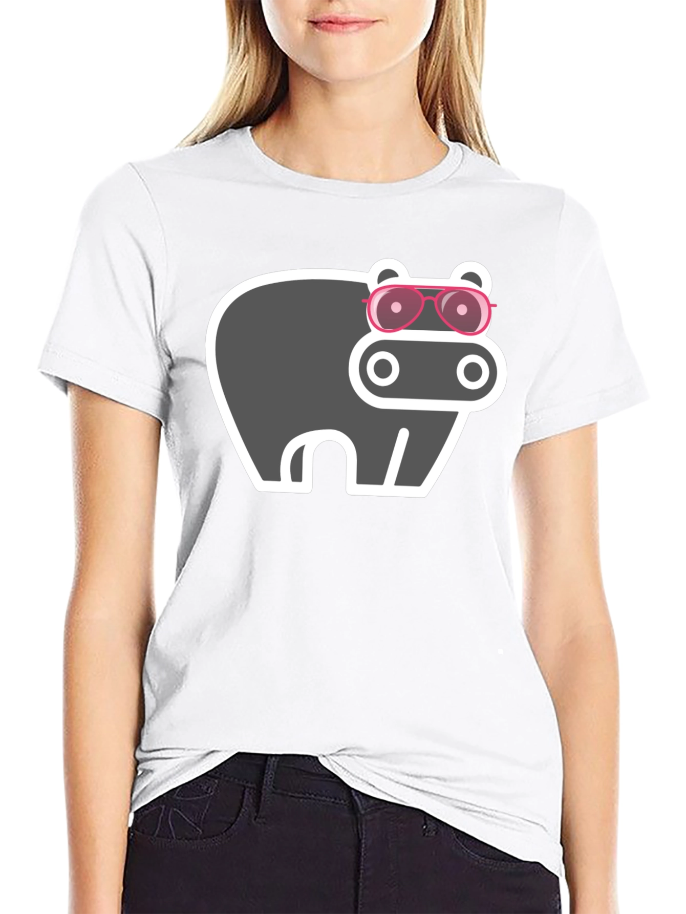 Hippo with Sunglasses Graphic Tee