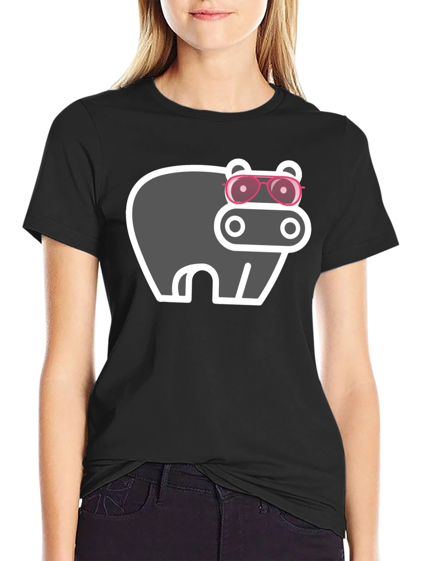 Hippo with Sunglasses Graphic Tee