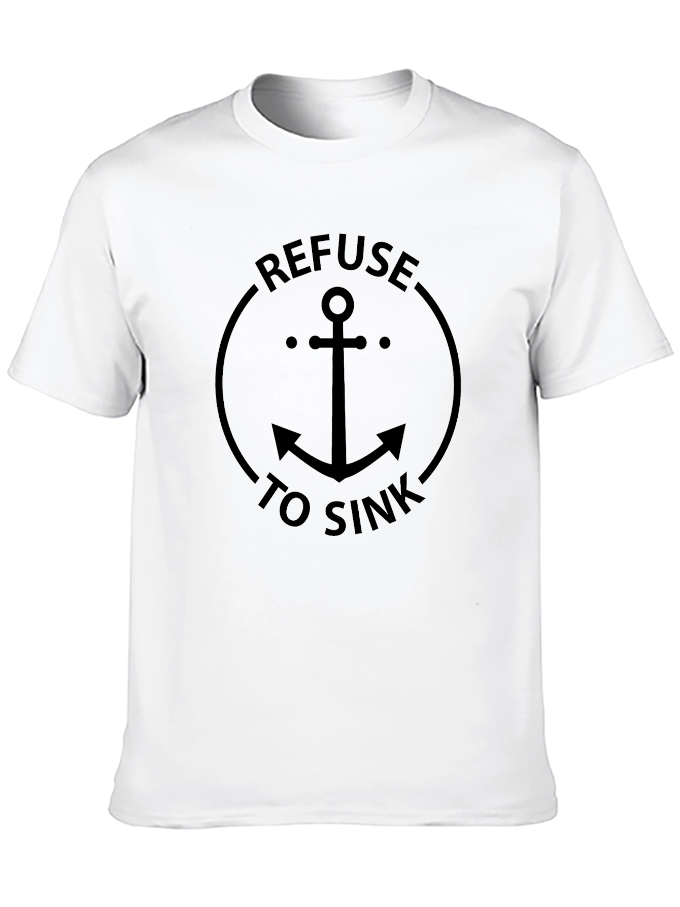Refuse To Sink Anchor Graphic Tee - Black