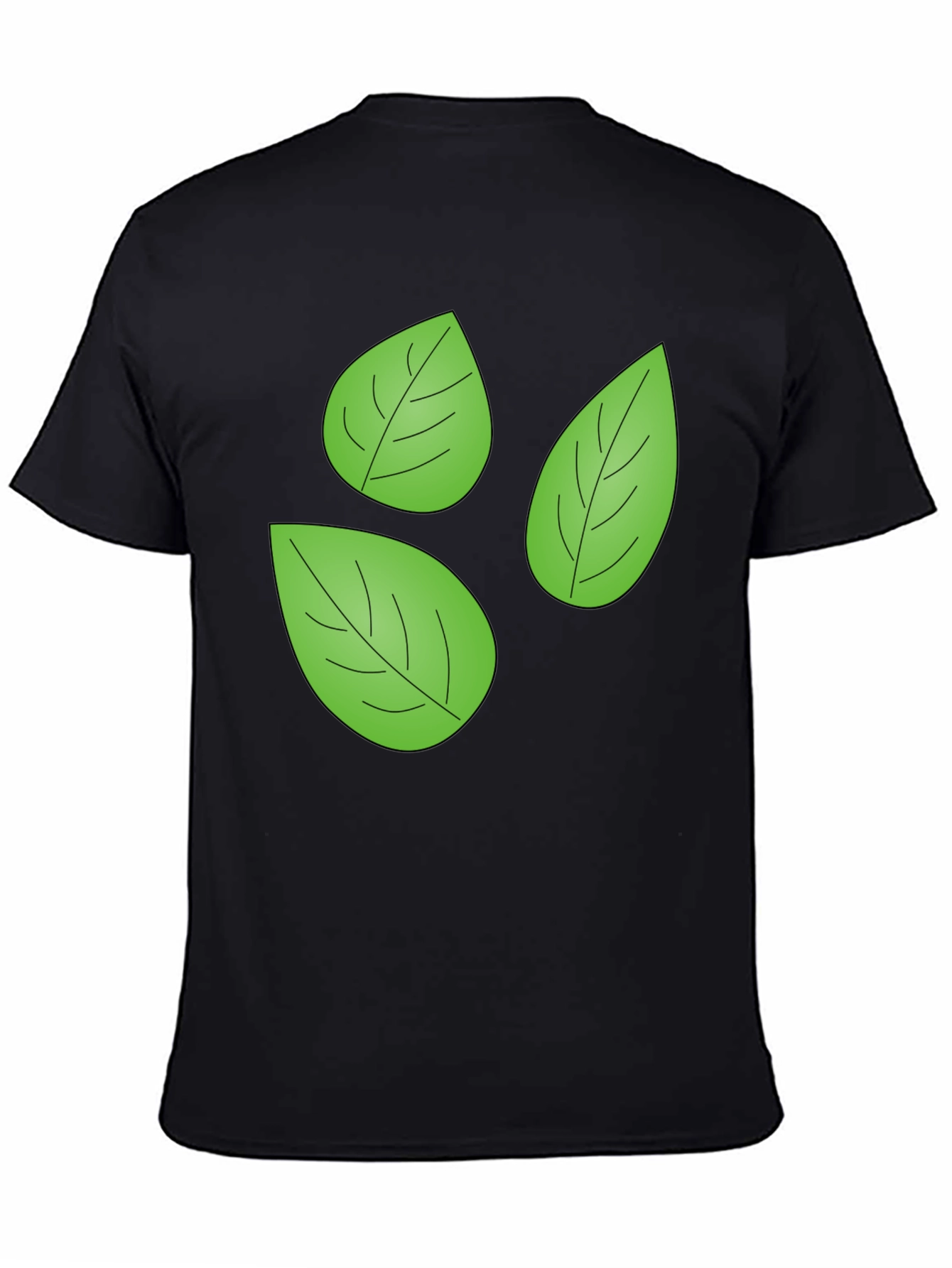 Leaf Pattern Black T-Shirt