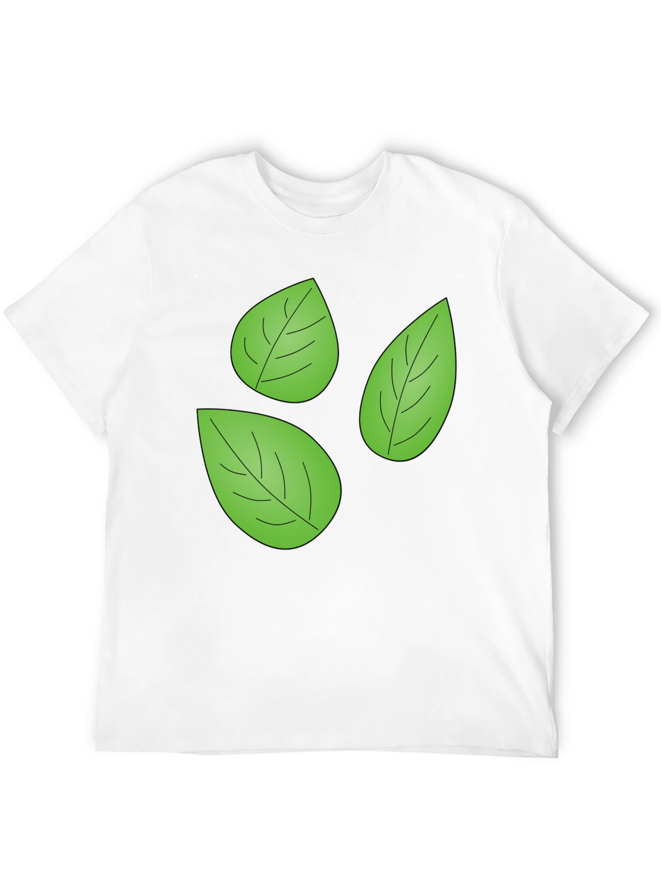 Leaf Pattern Black T-Shirt
