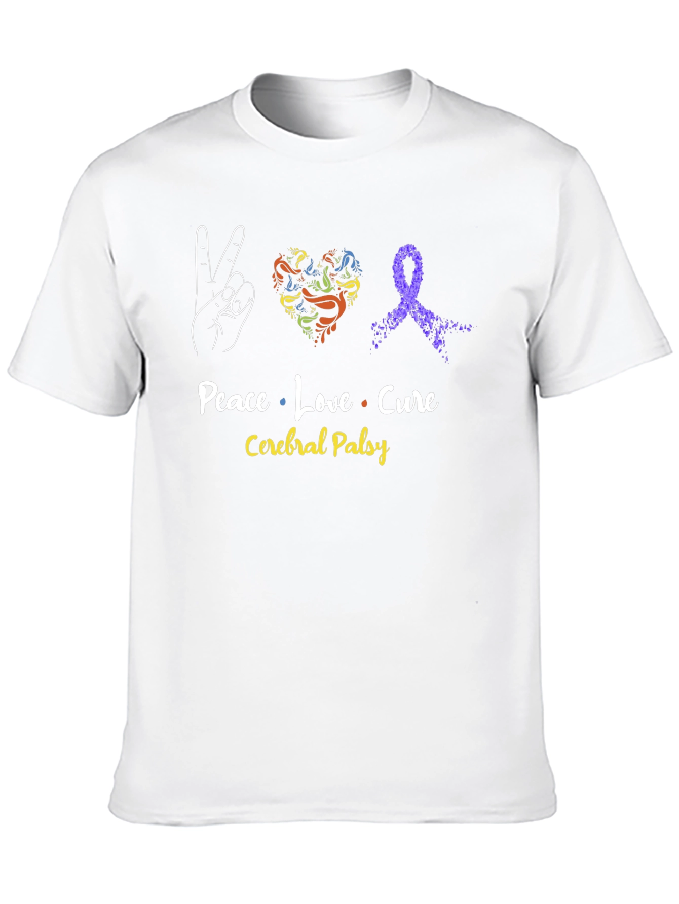 Peace Love Cure Cerebral Palsy Awareness T-Shirt