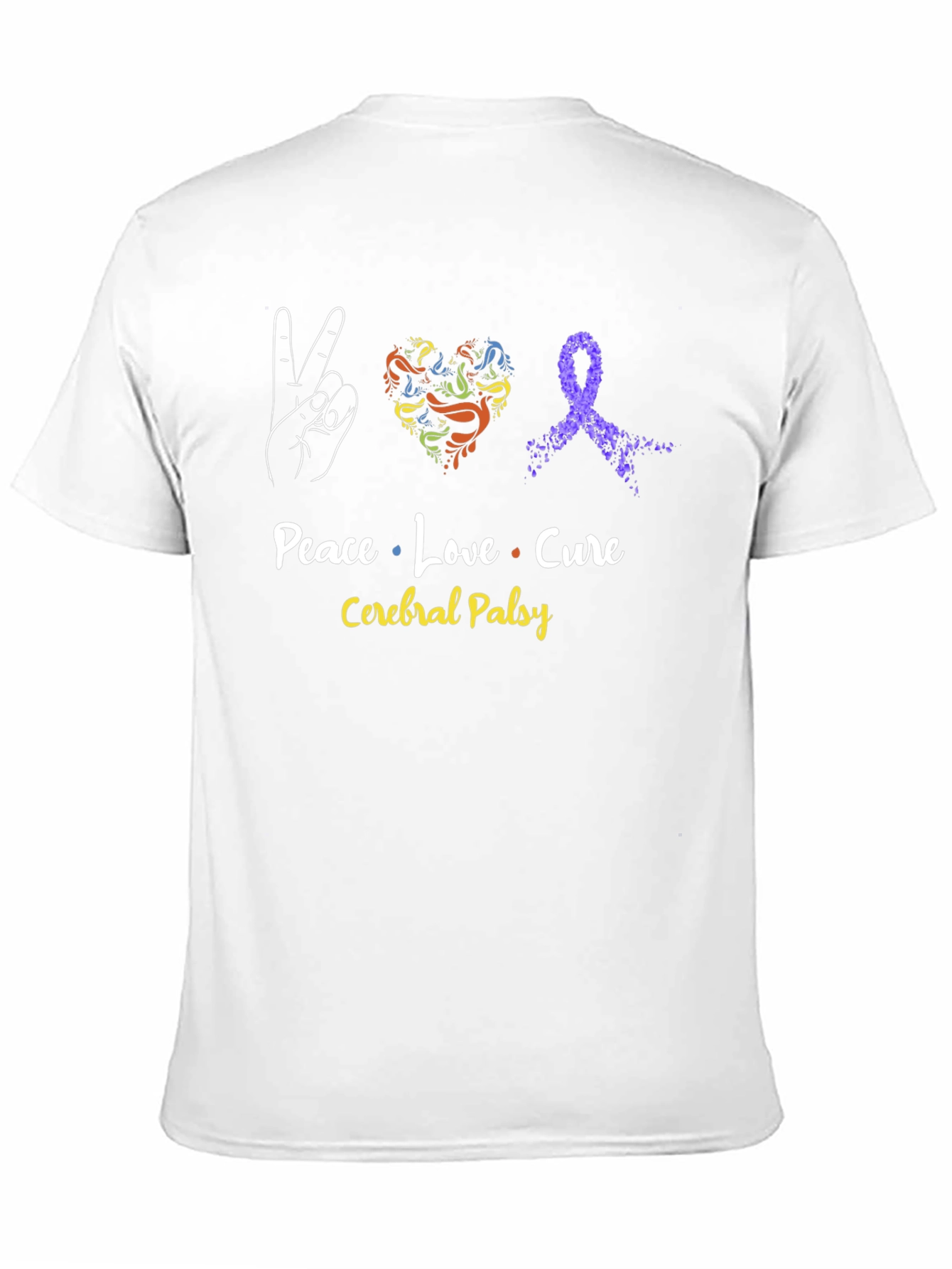 Peace Love Cure Cerebral Palsy Awareness T-Shirt