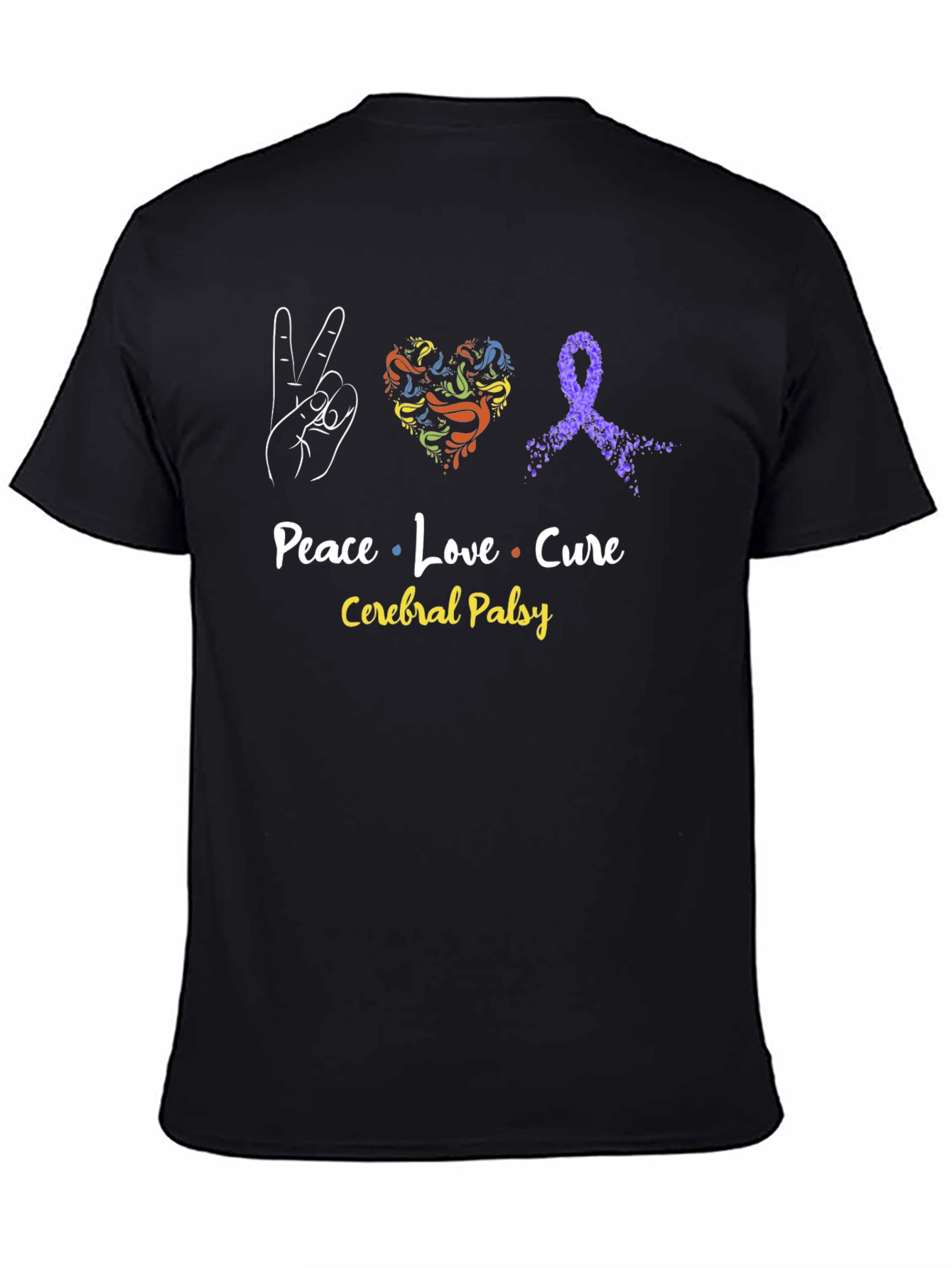 Peace Love Cure Cerebral Palsy Awareness T-Shirt