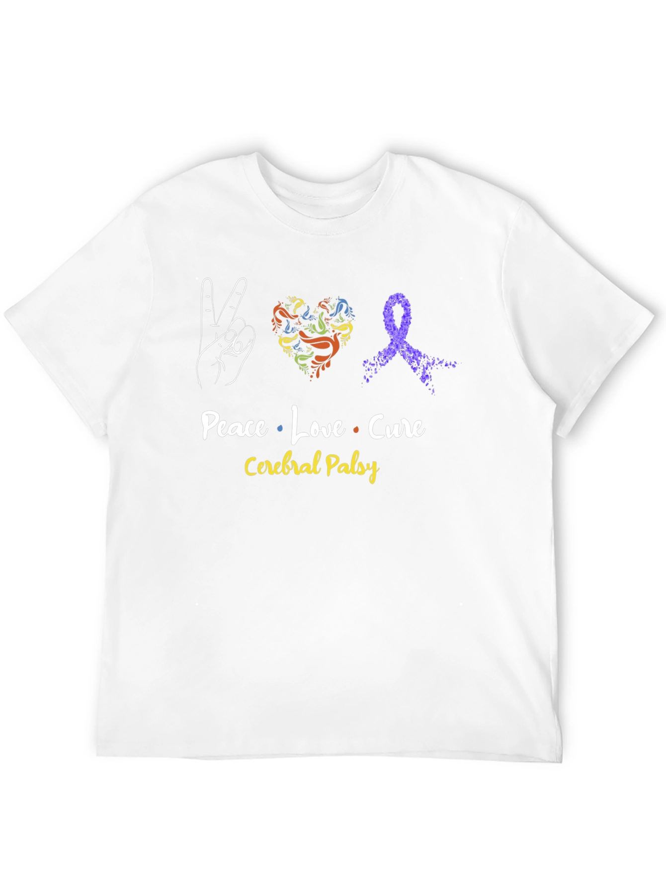 Peace Love Cure Cerebral Palsy Awareness T-Shirt