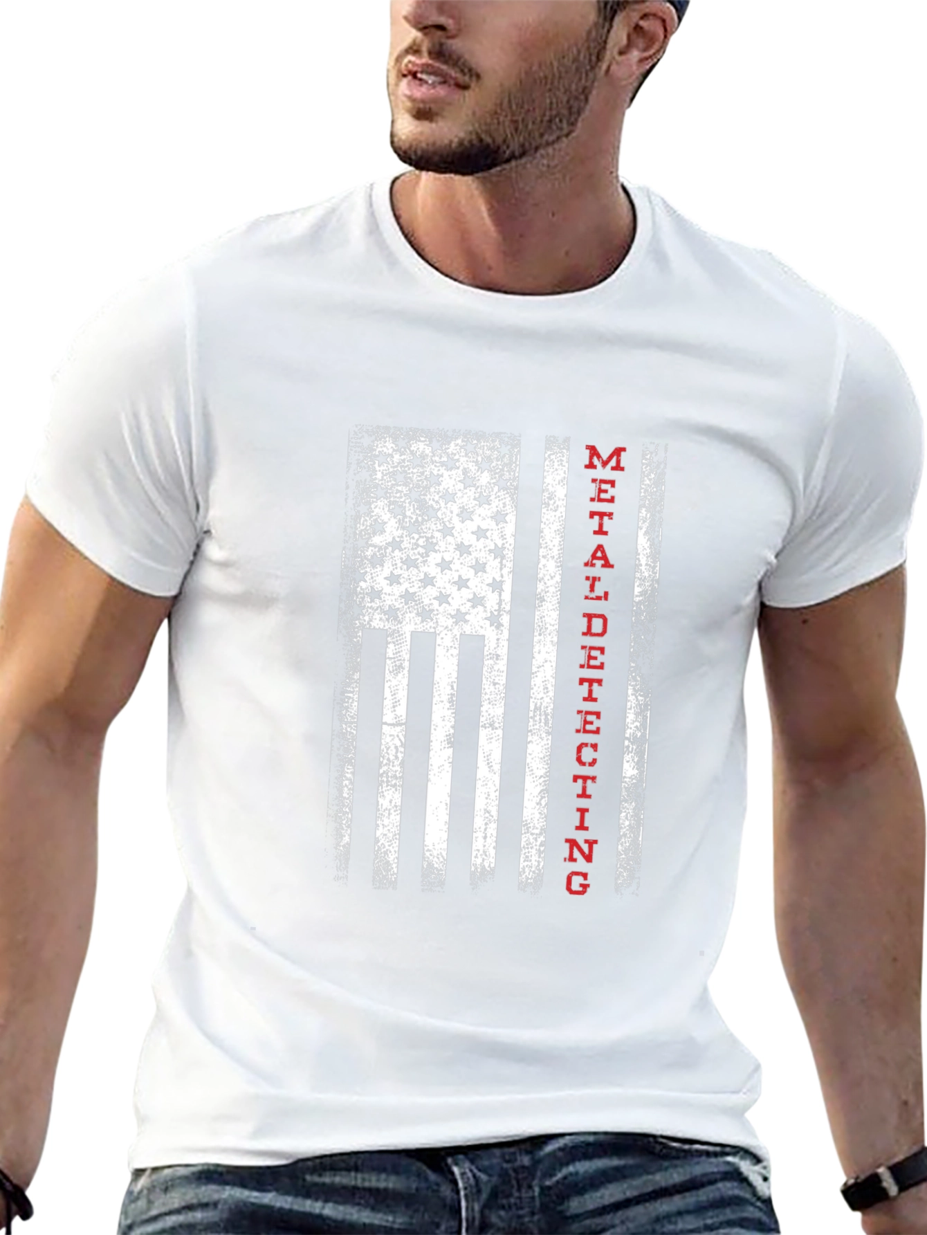 Metal Detecting USA Flag T-Shirt