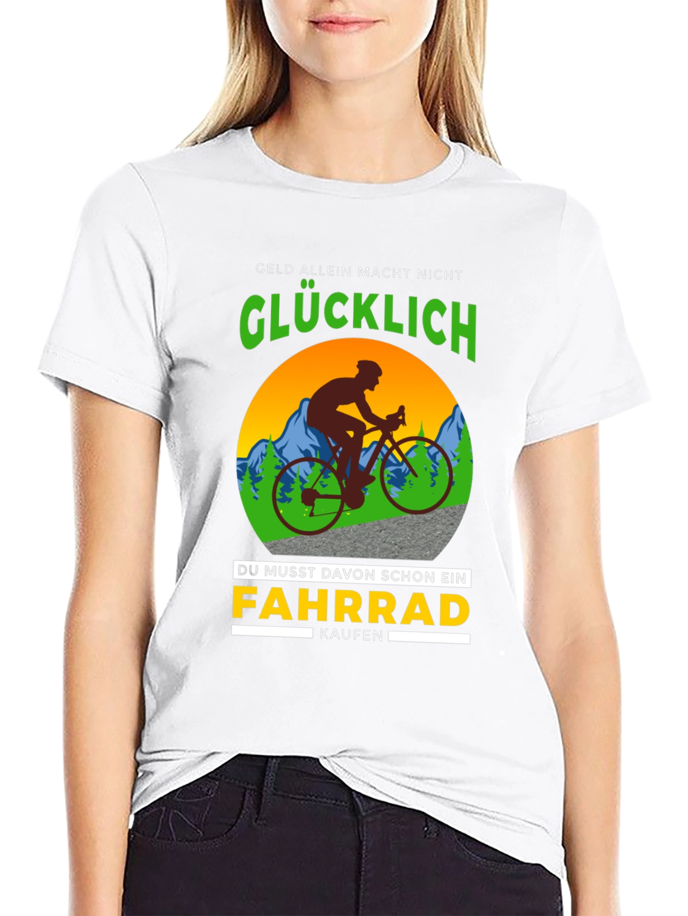 Funny Cycling T-Shirt - Geld Allein Macht Nicht Glucklich