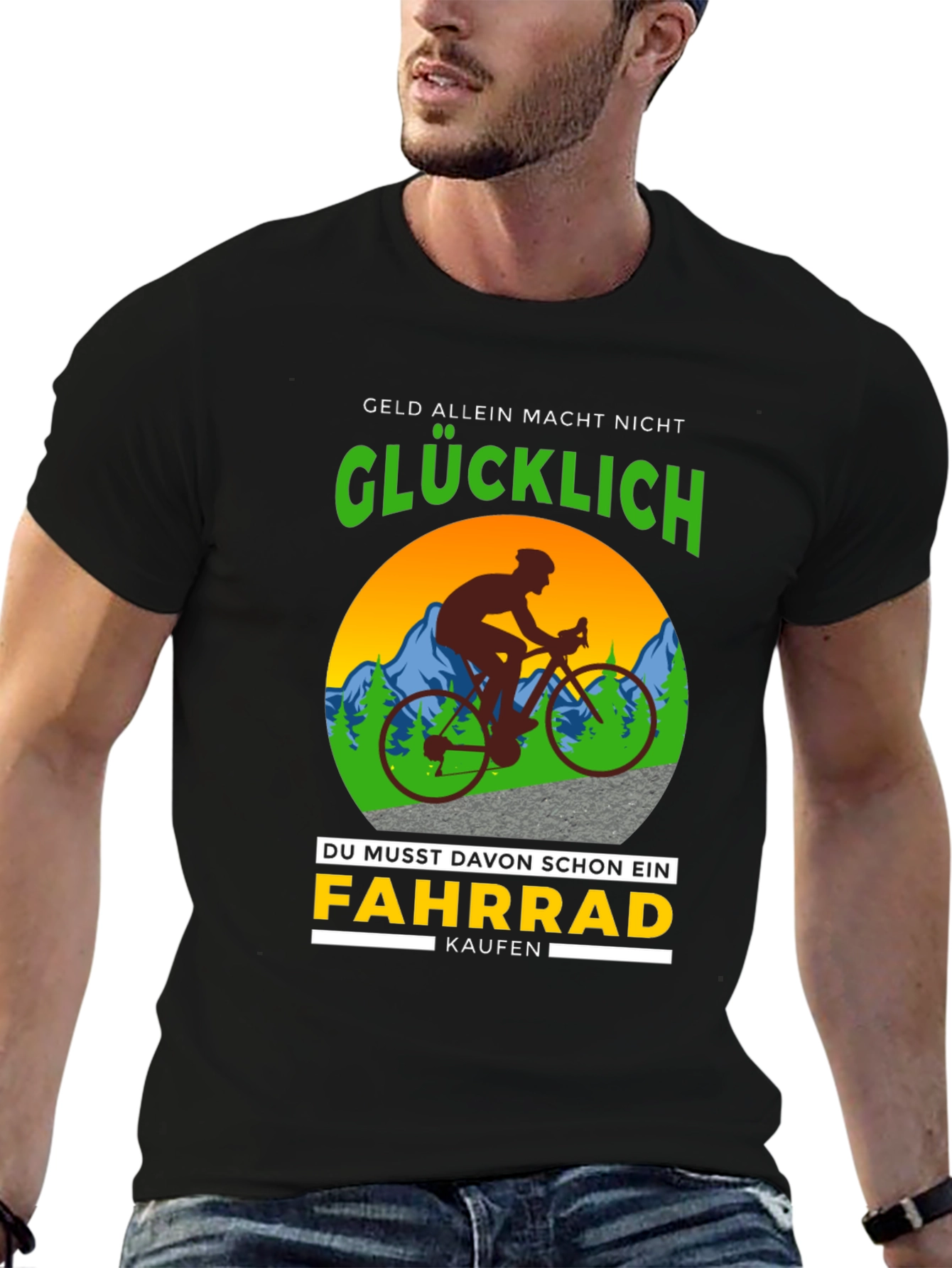 Funny Cycling T-Shirt - Geld Allein Macht Nicht Glucklich