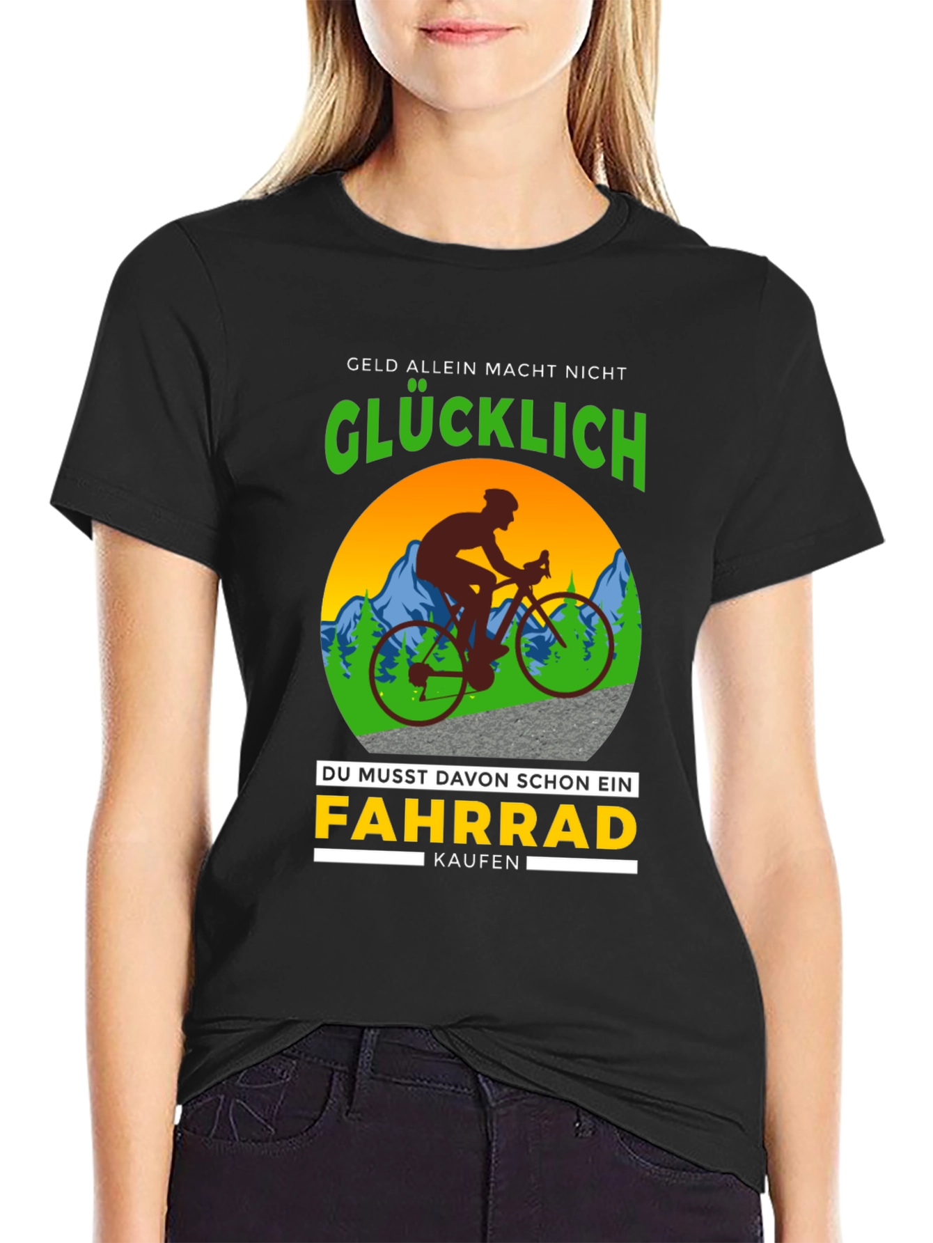 Funny Cycling T-Shirt - Geld Allein Macht Nicht Glucklich