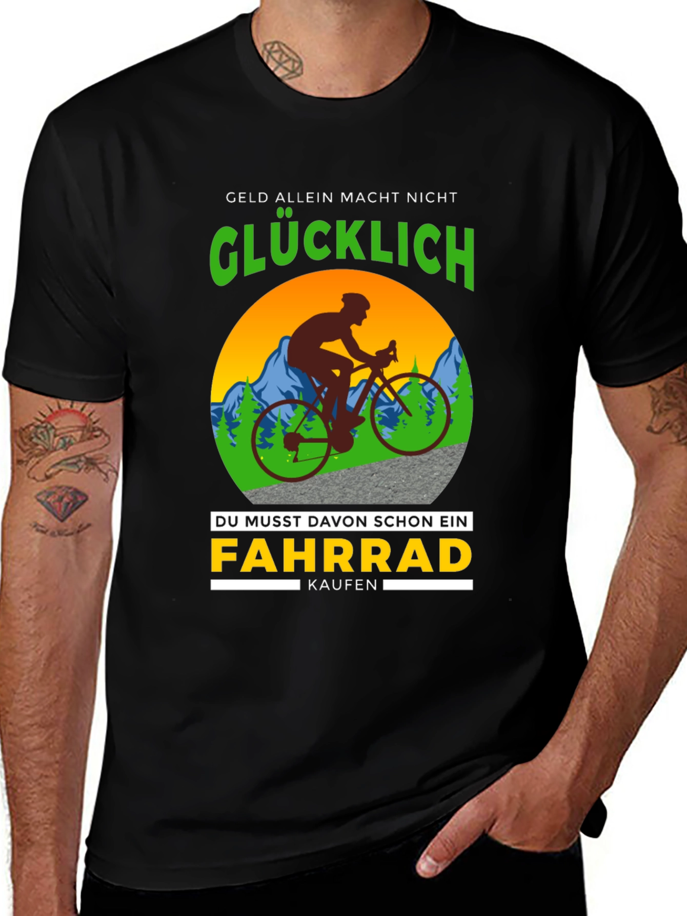 Funny Cycling T-Shirt - Geld Allein Macht Nicht Glucklich