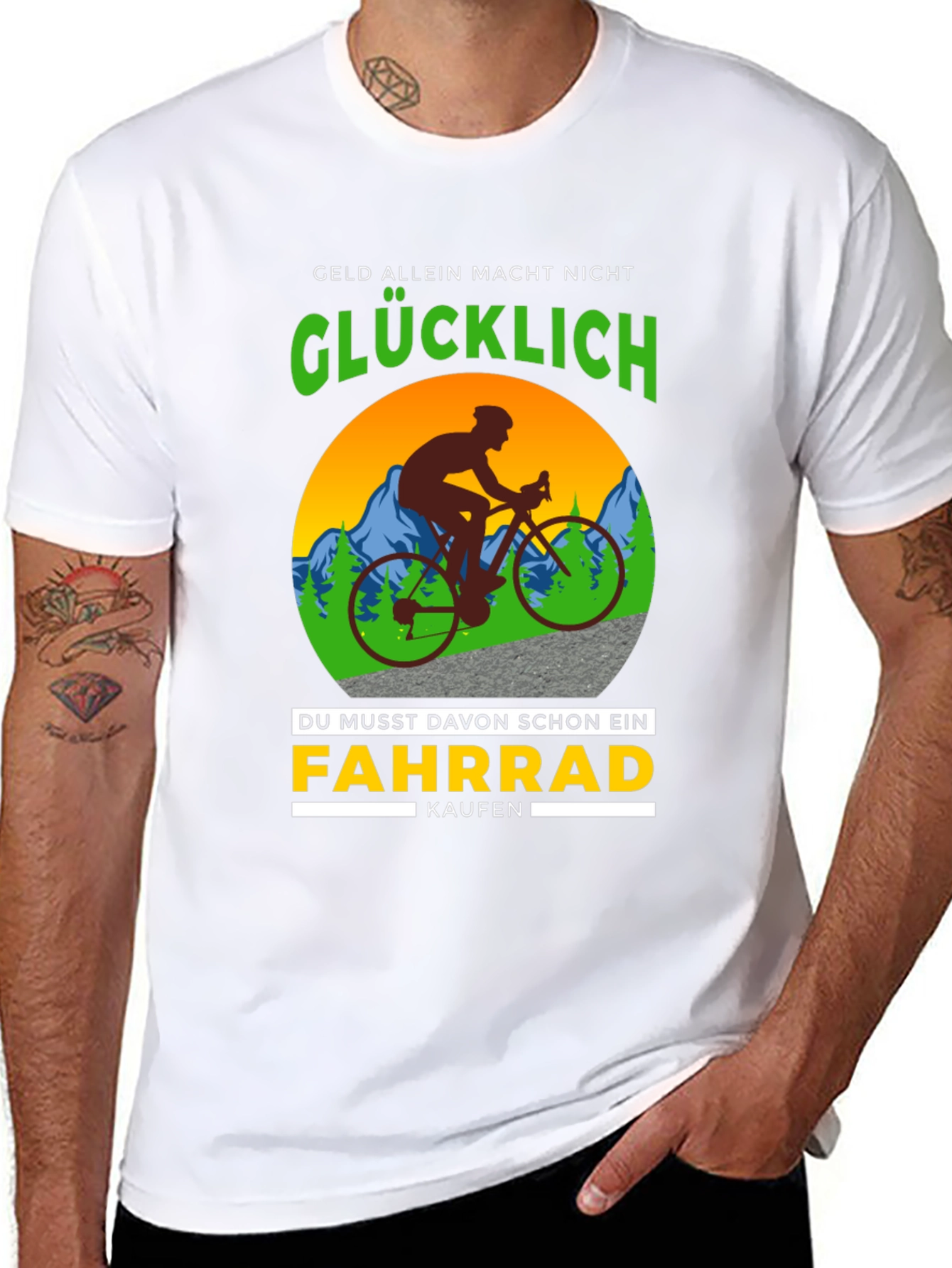 Funny Cycling T-Shirt - Geld Allein Macht Nicht Glucklich