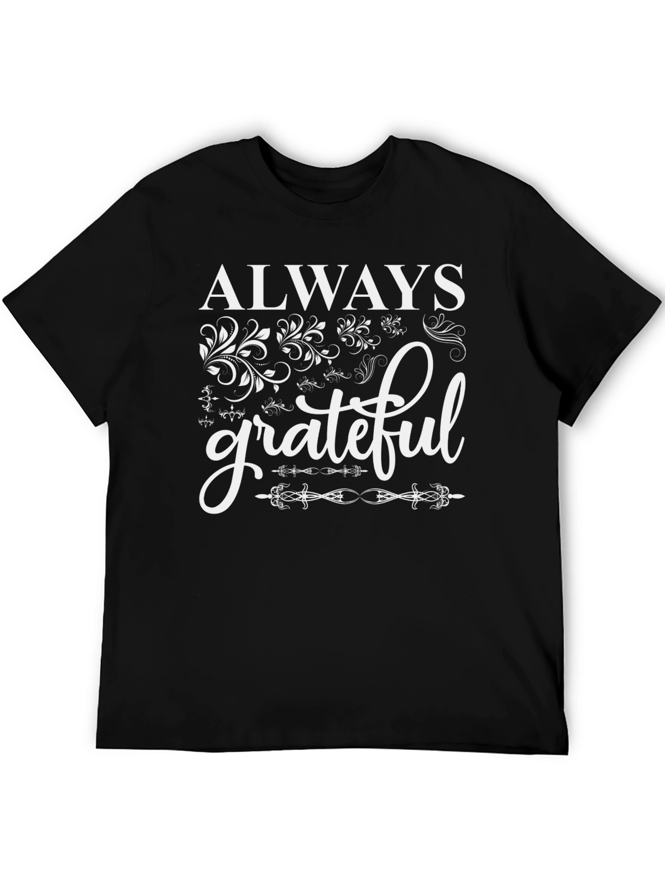 Always Grateful Black Graphic Tee