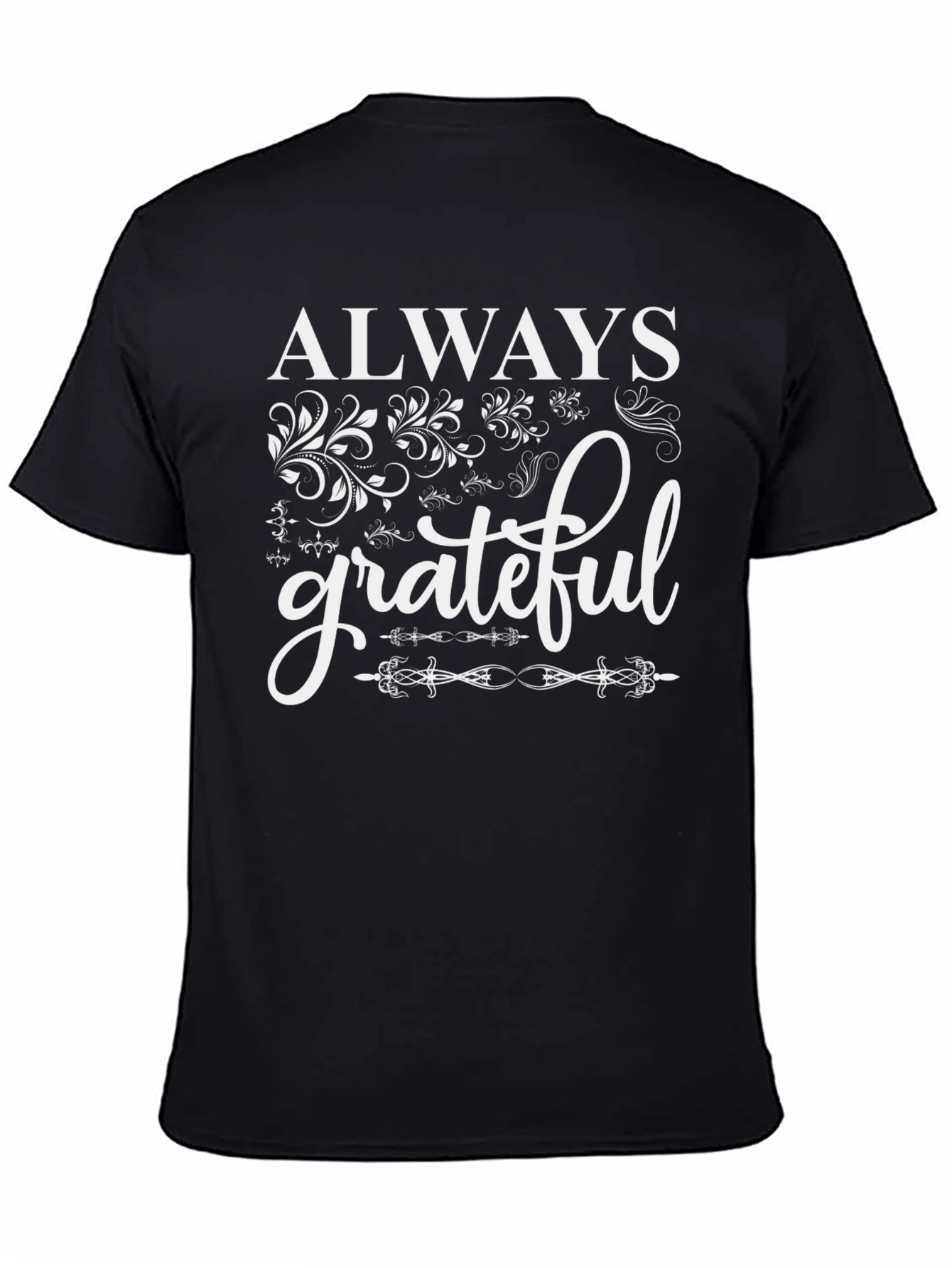 Always Grateful Black Graphic Tee