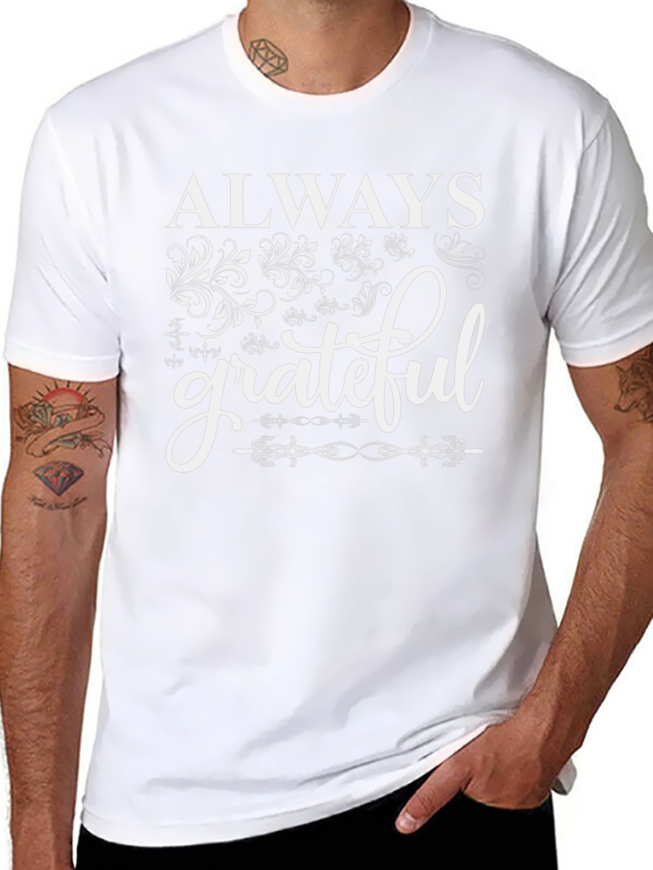 Always Grateful Black Graphic Tee