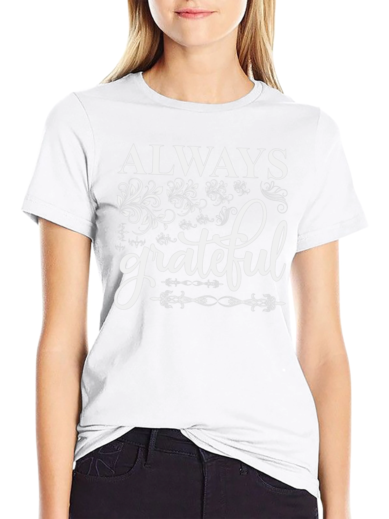Always Grateful Black Graphic Tee