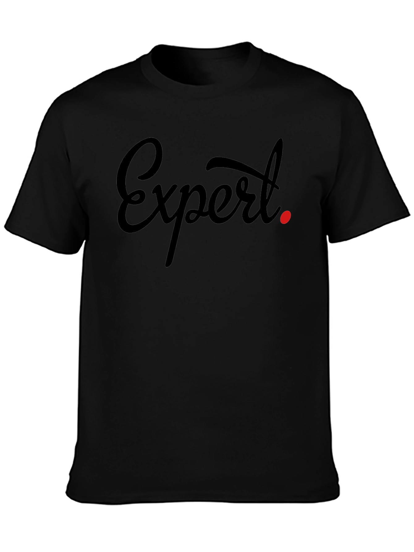Expert Tee - Stylish Black Graphic T-Shirt