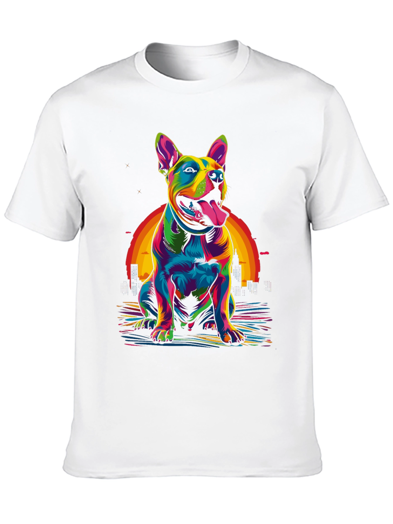 Colorful Dog Graphic T-Shirt
