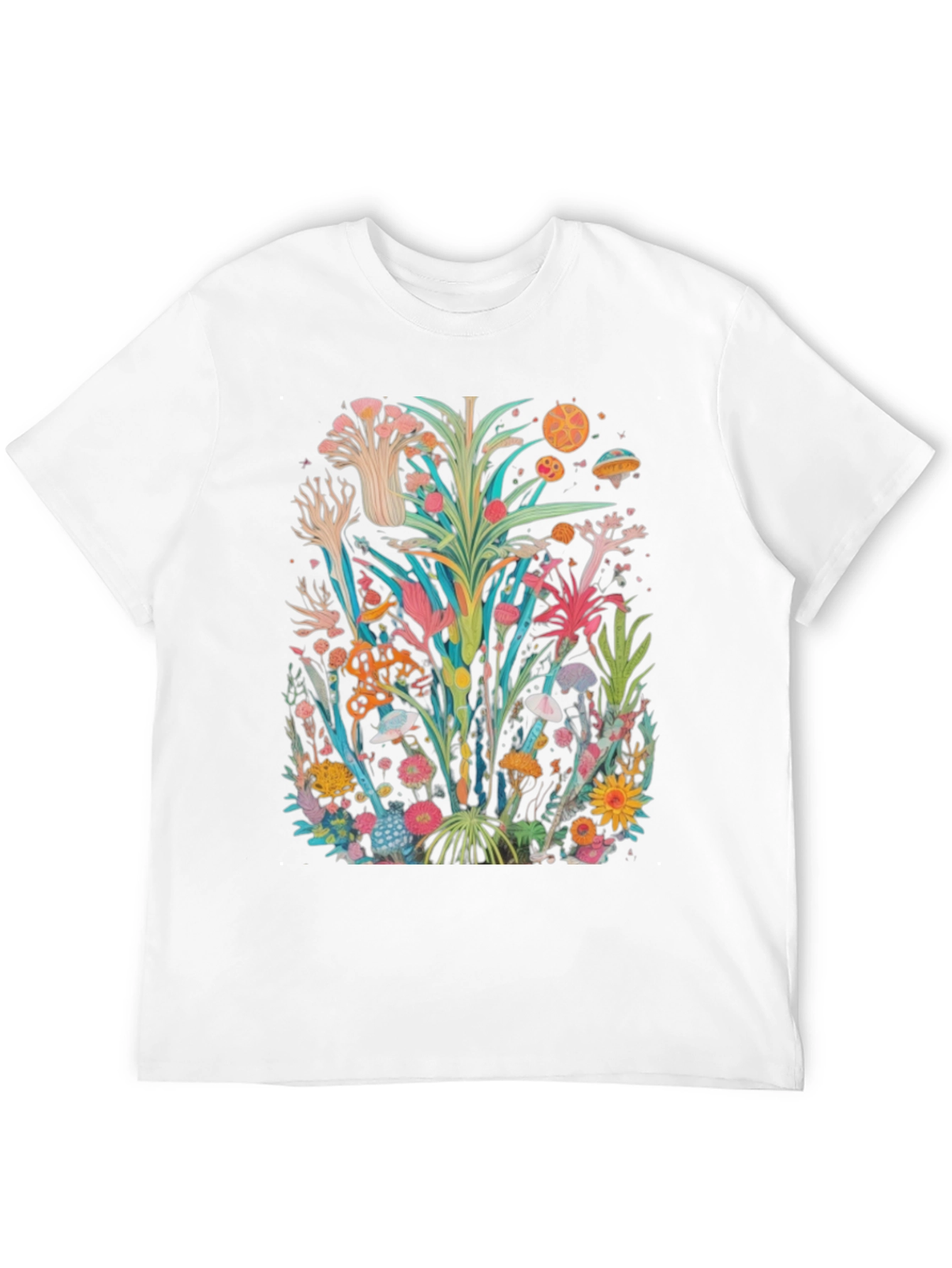 Unique Floral Graphic Tee - Black Cotton Shirt