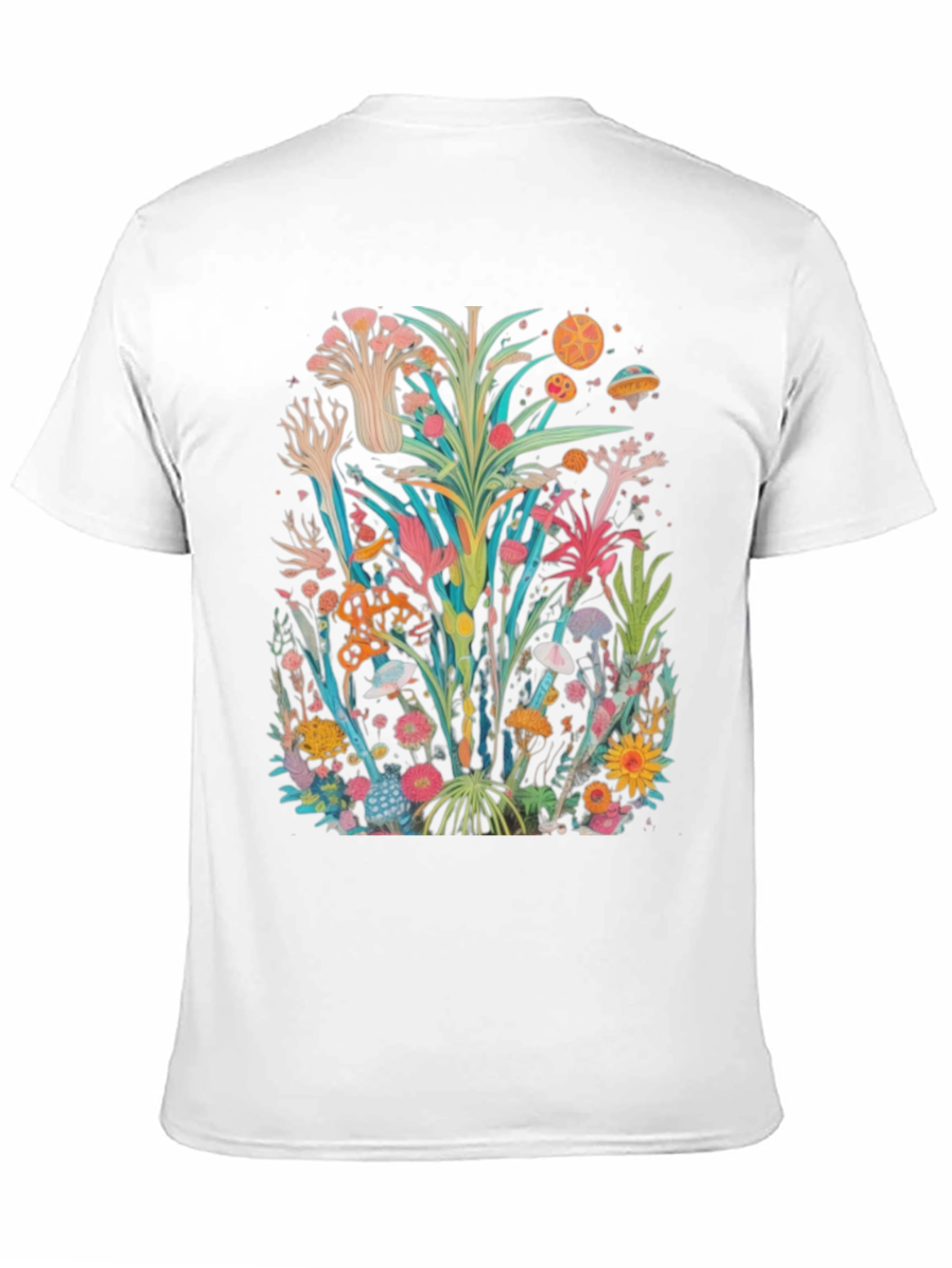 Unique Floral Graphic Tee - Black Cotton Shirt