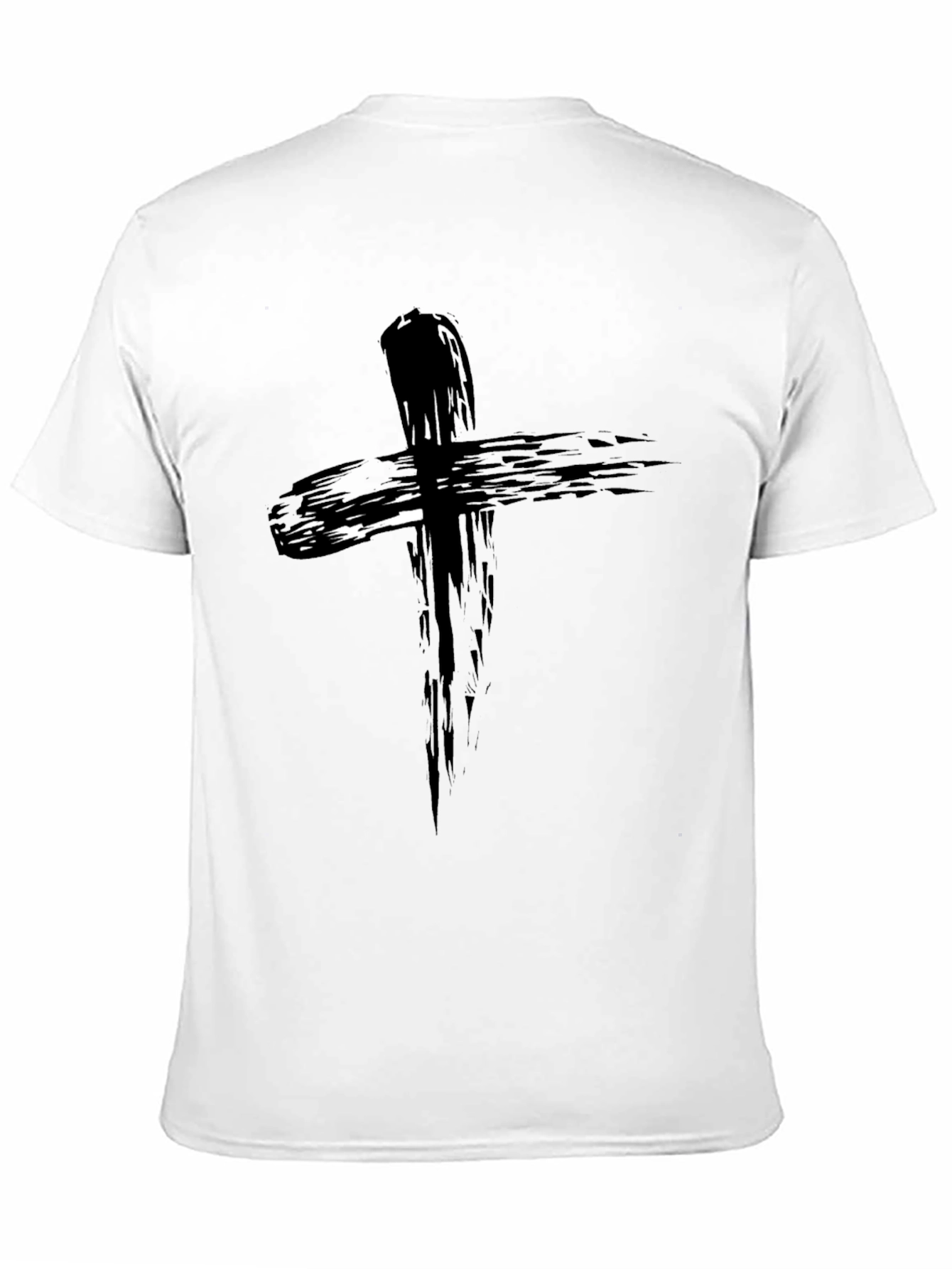 Abstract Cross Graphic Black T-Shirt