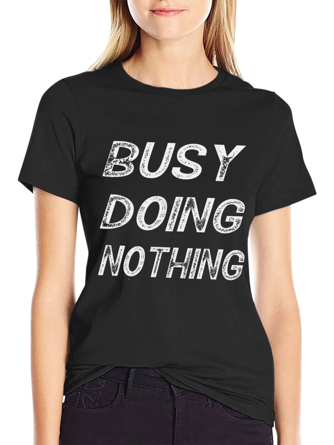 Busy Doing Nothing Mens Black T-Shirt