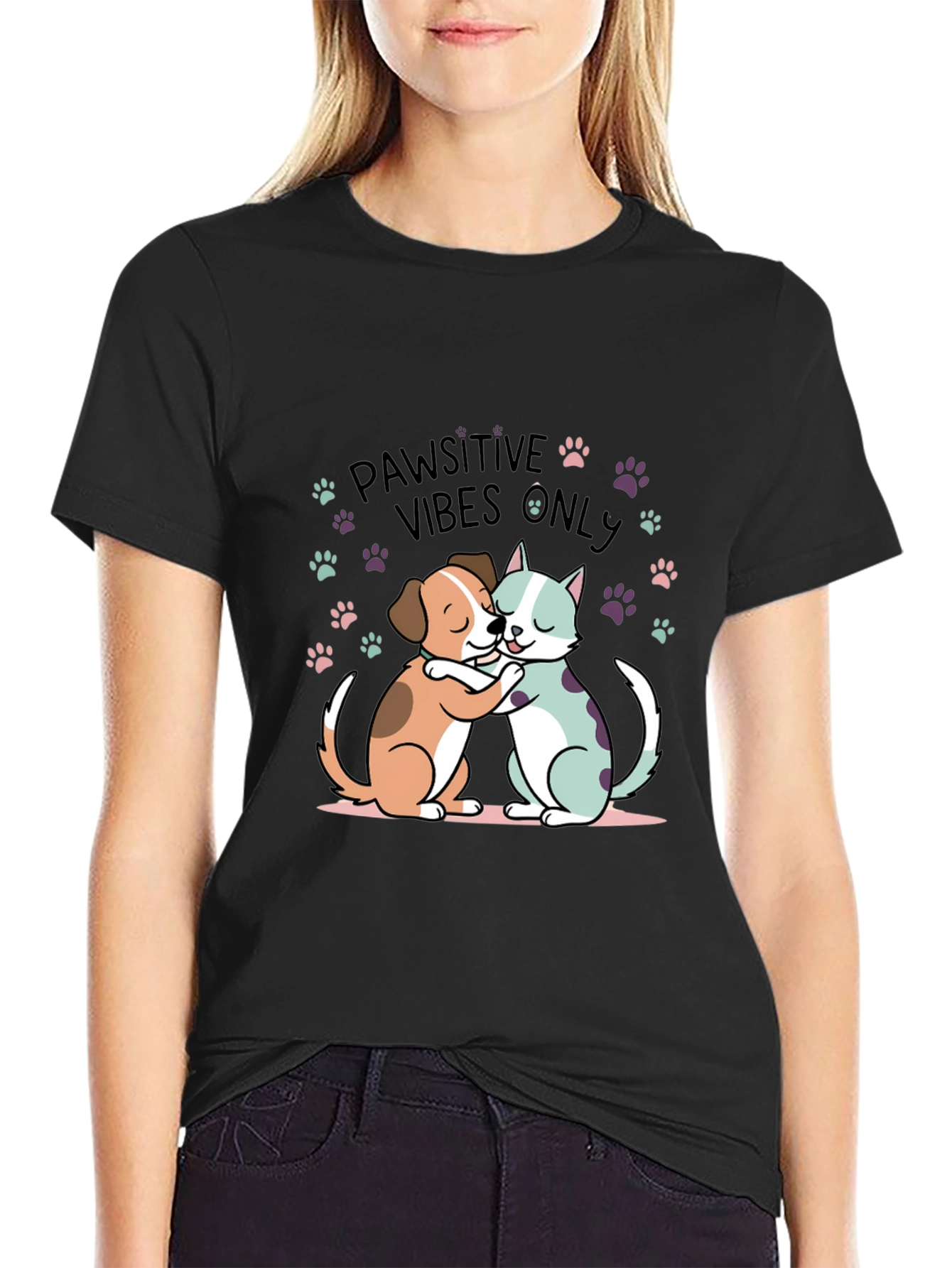 Pawsitive Vibes Only Graphic Tee