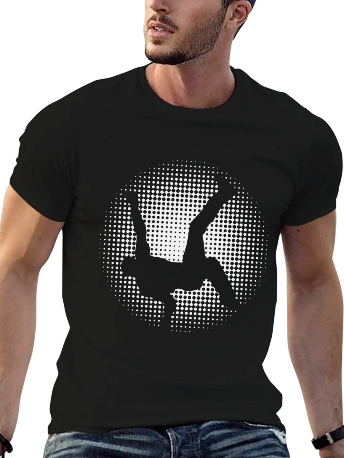 Black T-Shirt with Breakdancer Graphic