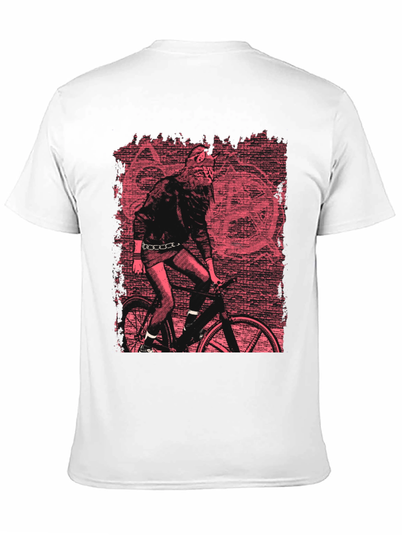 Wolf Biker Graphic T-Shirt - Black