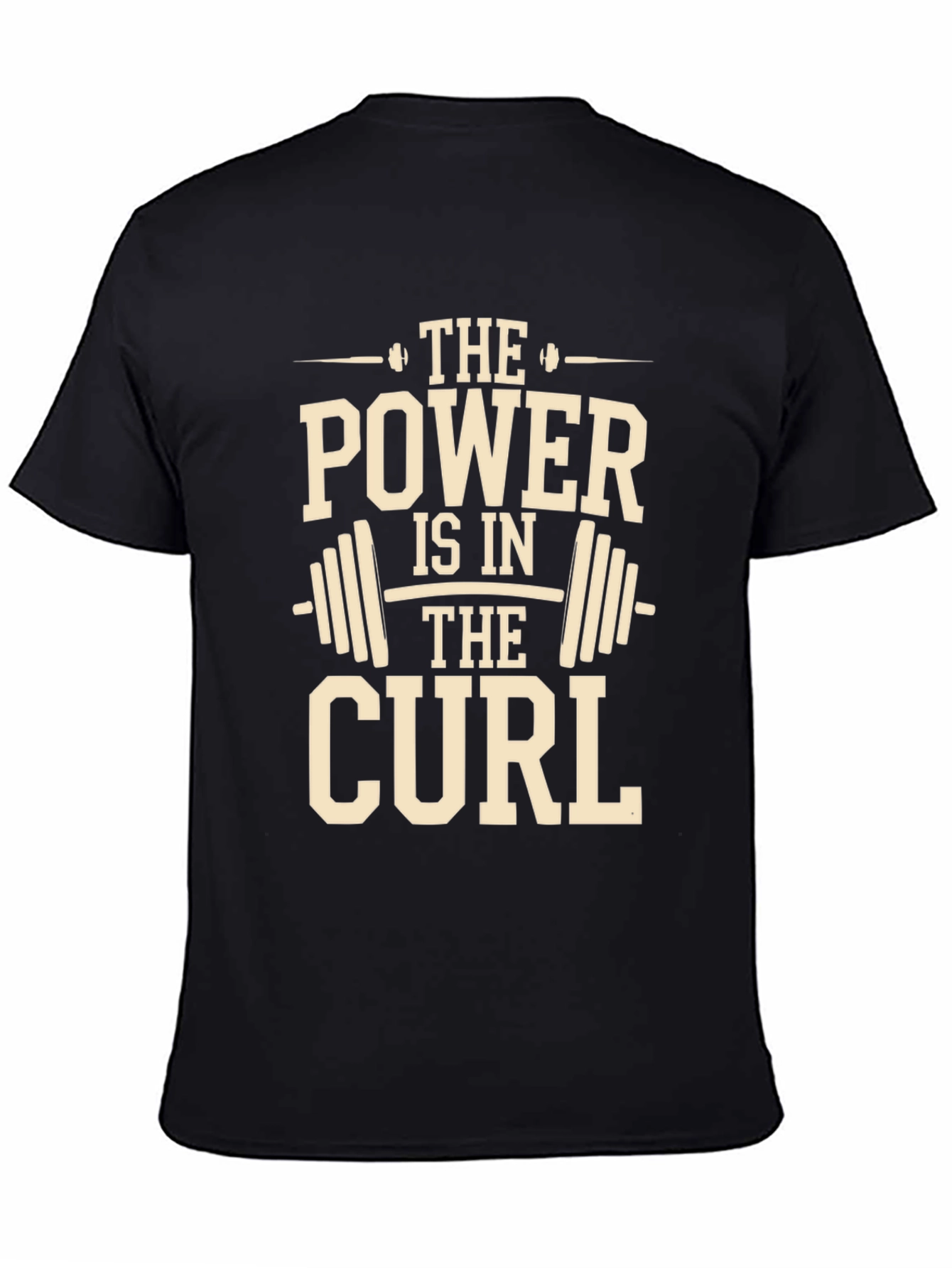 Power Curl T-Shirt - Black Cotton Gym Tee