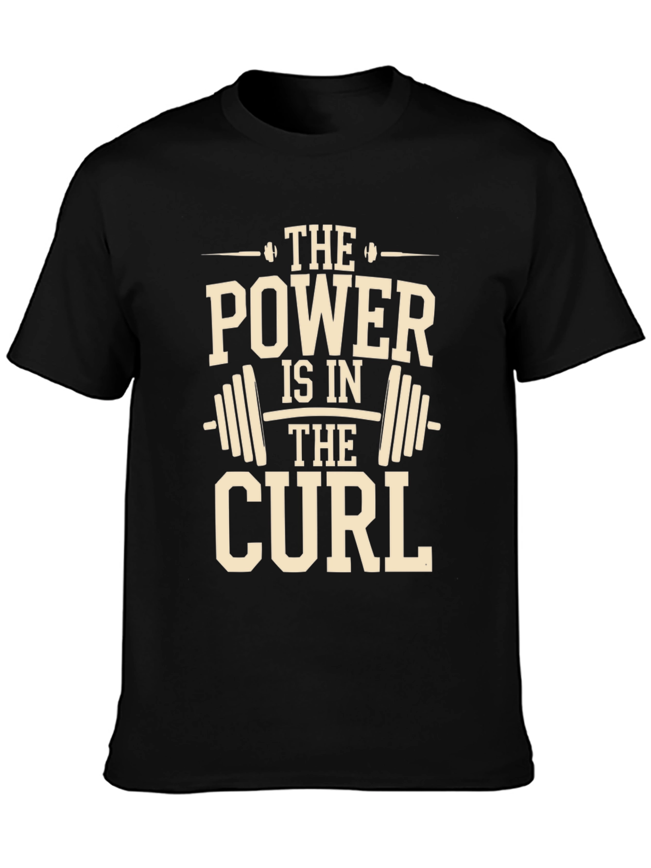 Power Curl T-Shirt - Black Cotton Gym Tee