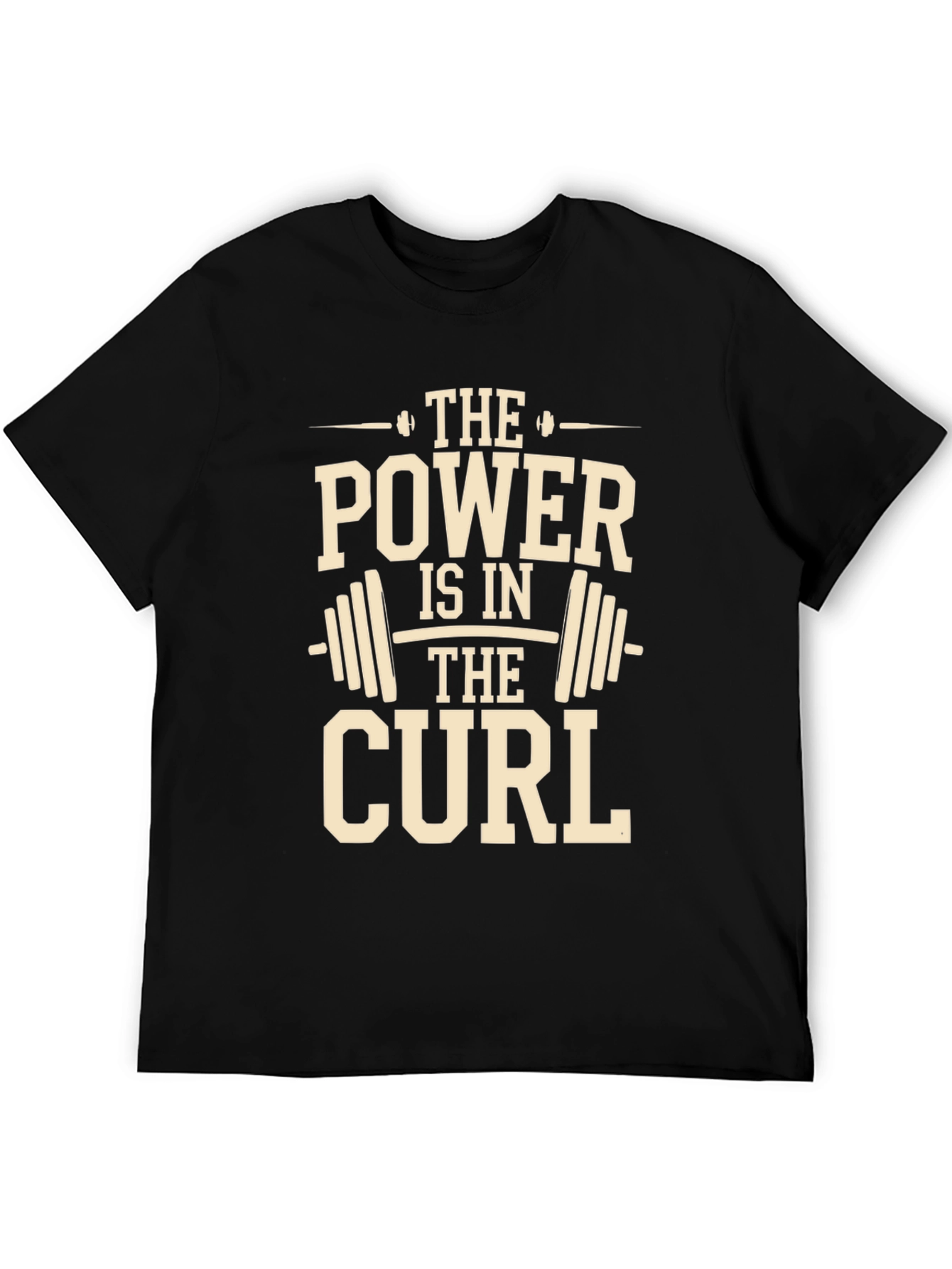 Power Curl T-Shirt - Black Cotton Gym Tee