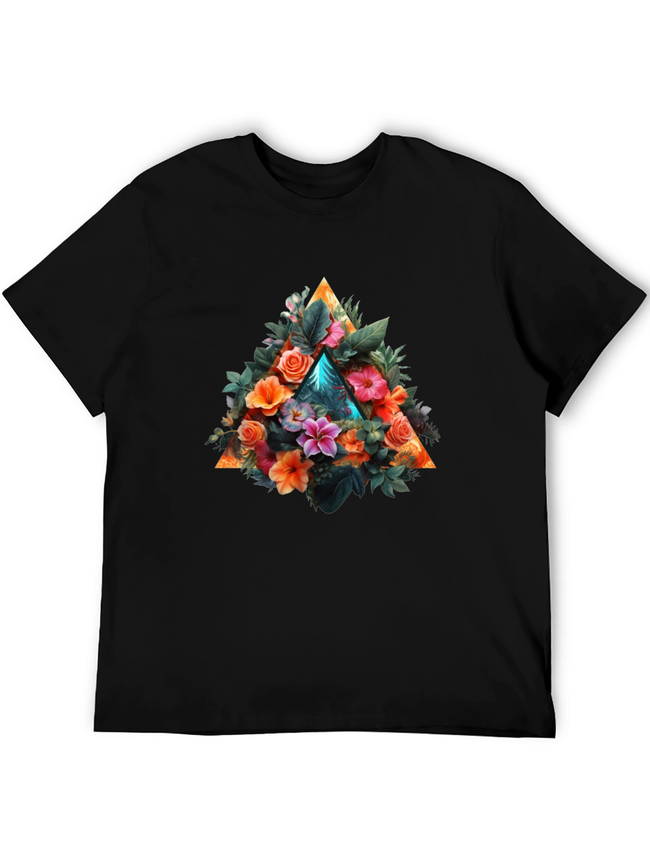 Floral Triangle Graphic T-Shirt