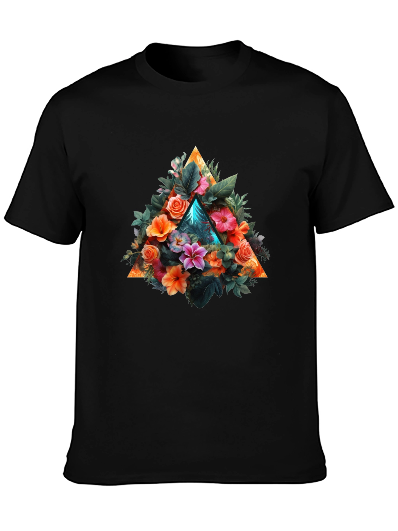 Floral Triangle Graphic T-Shirt