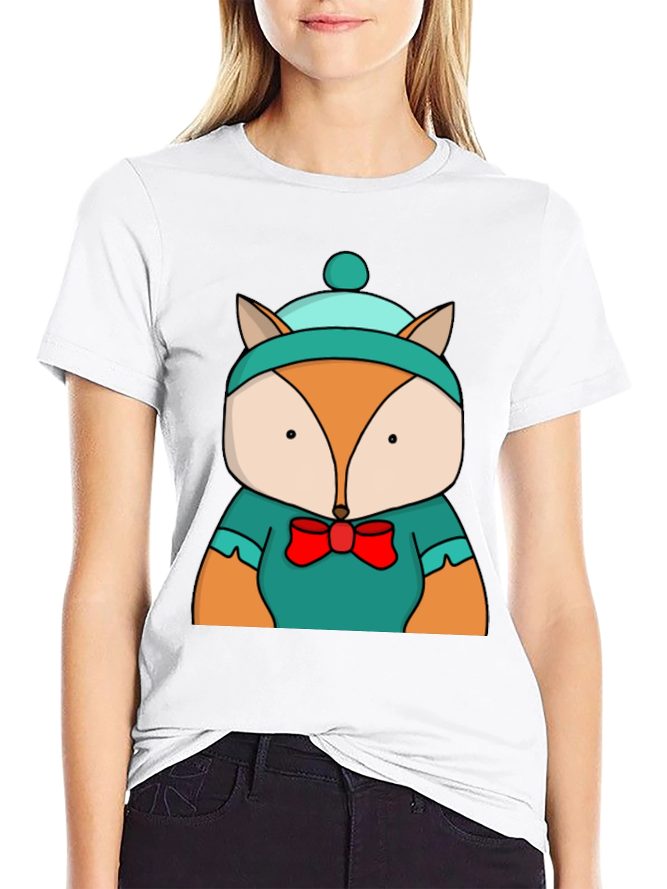 Fox with Hat T-Shirt - Cute Graphic Tee