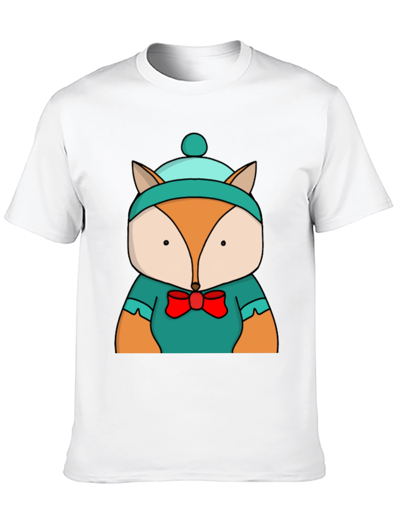 Fox with Hat T-Shirt - Cute Graphic Tee