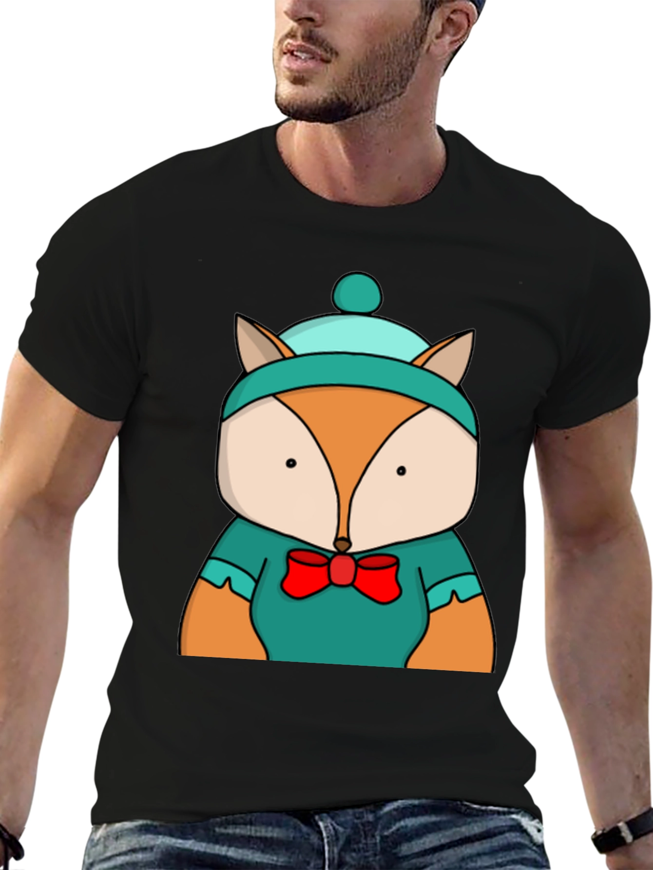 Fox with Hat T-Shirt - Cute Graphic Tee