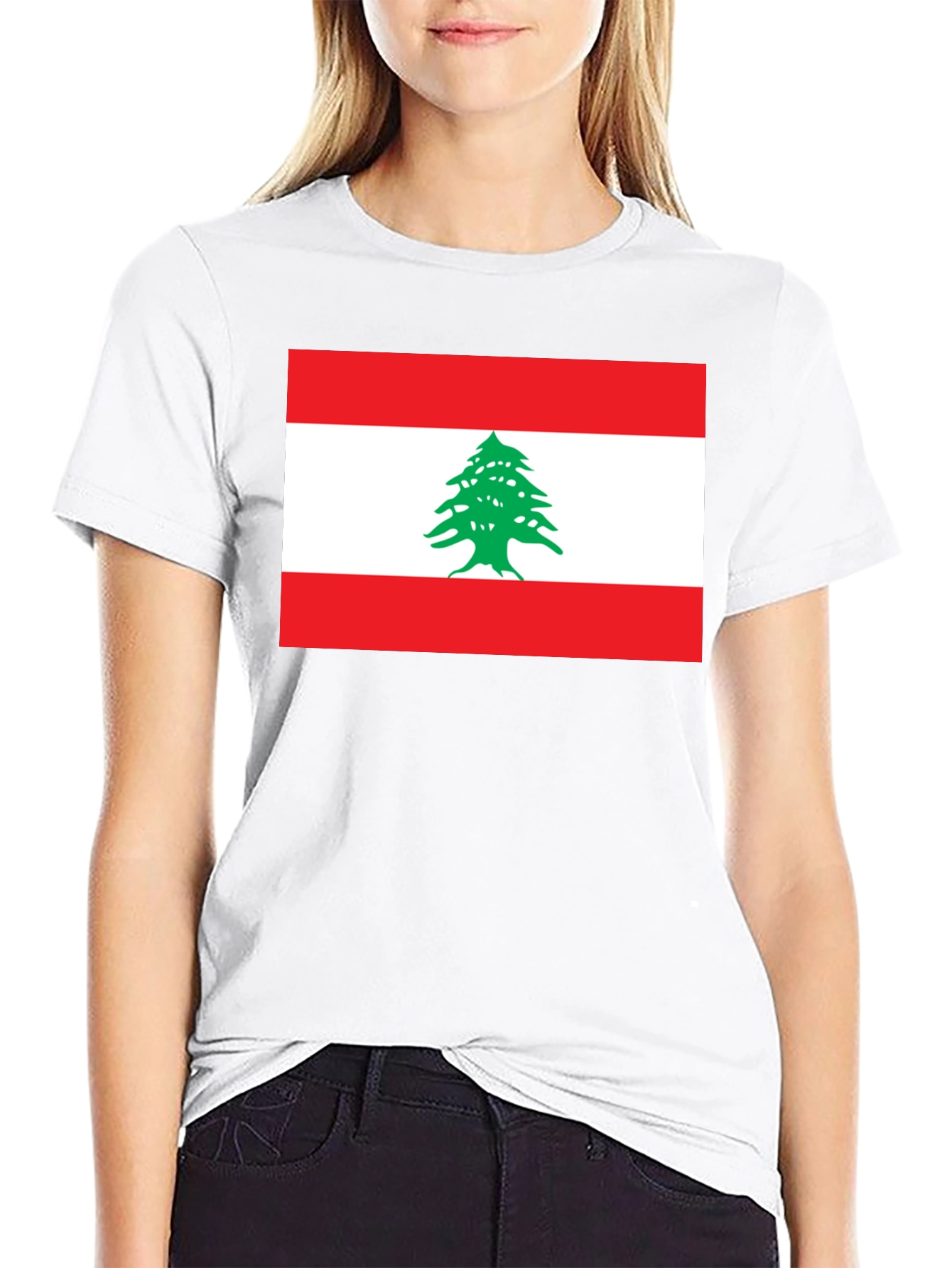 Lebanon Flag Graphic T-Shirt - Black Cotton Tee