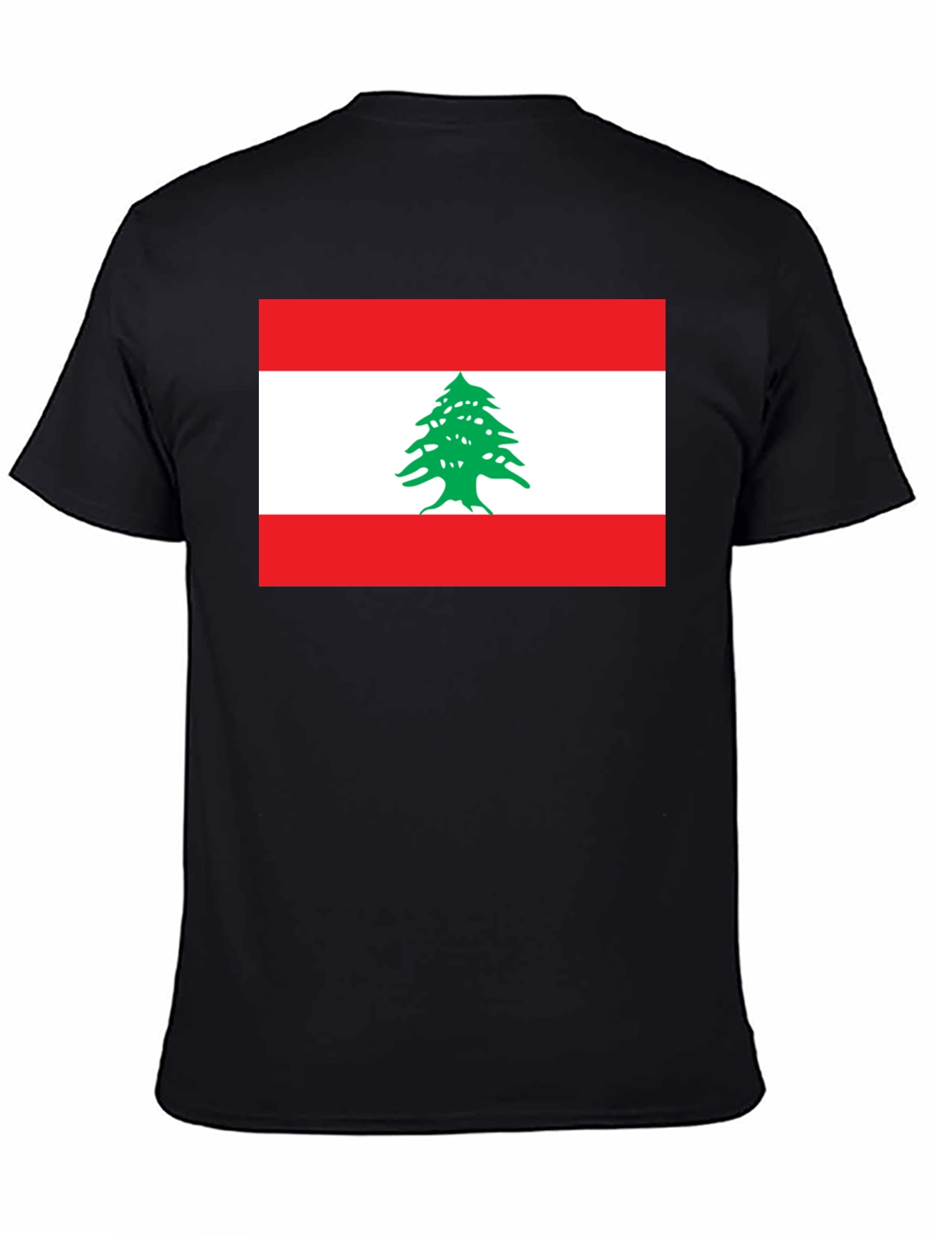 Lebanon Flag Graphic T-Shirt - Black Cotton Tee