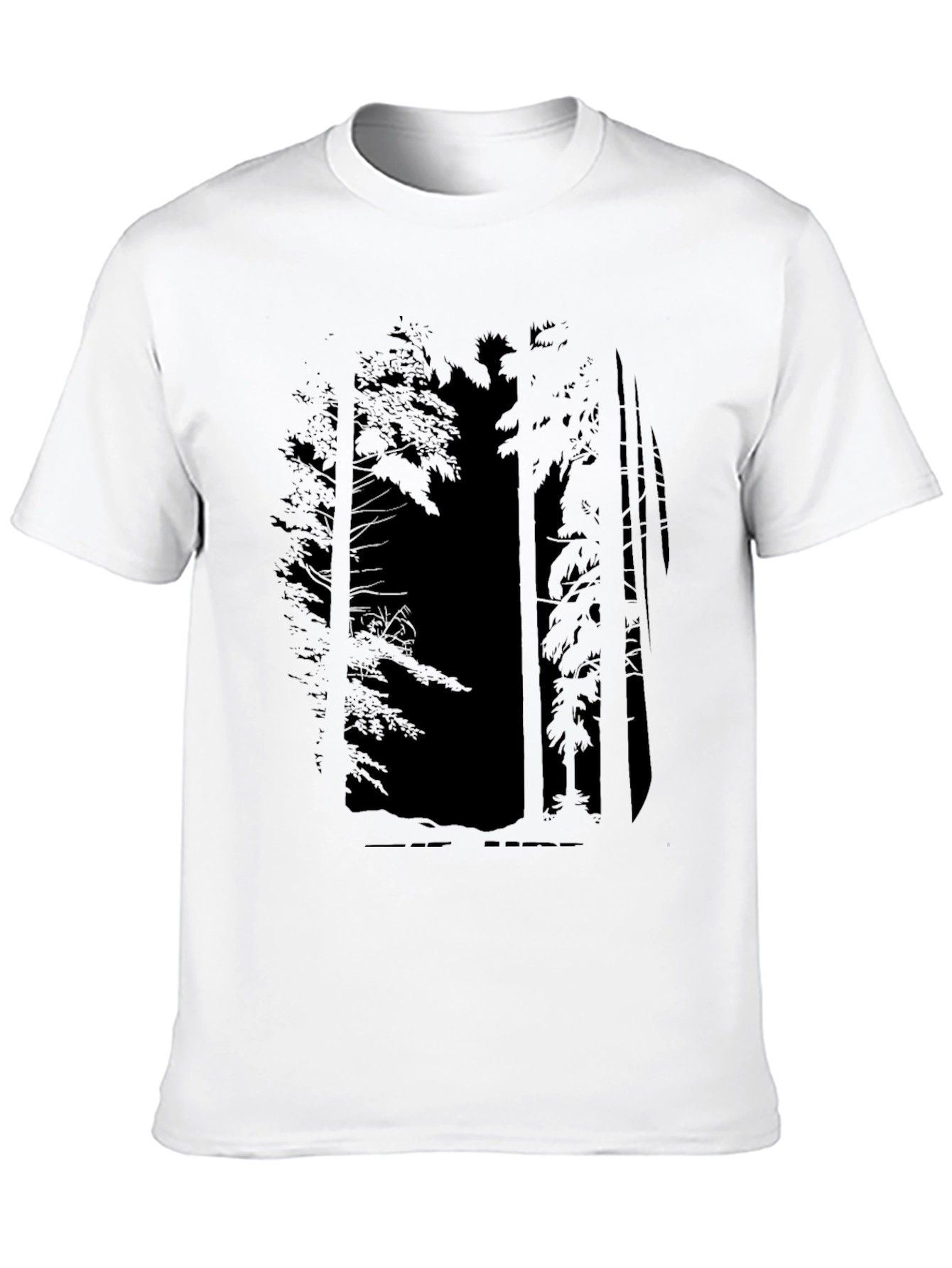 Forest Silhouette Graphic Tee - Mens Black T-Shirt