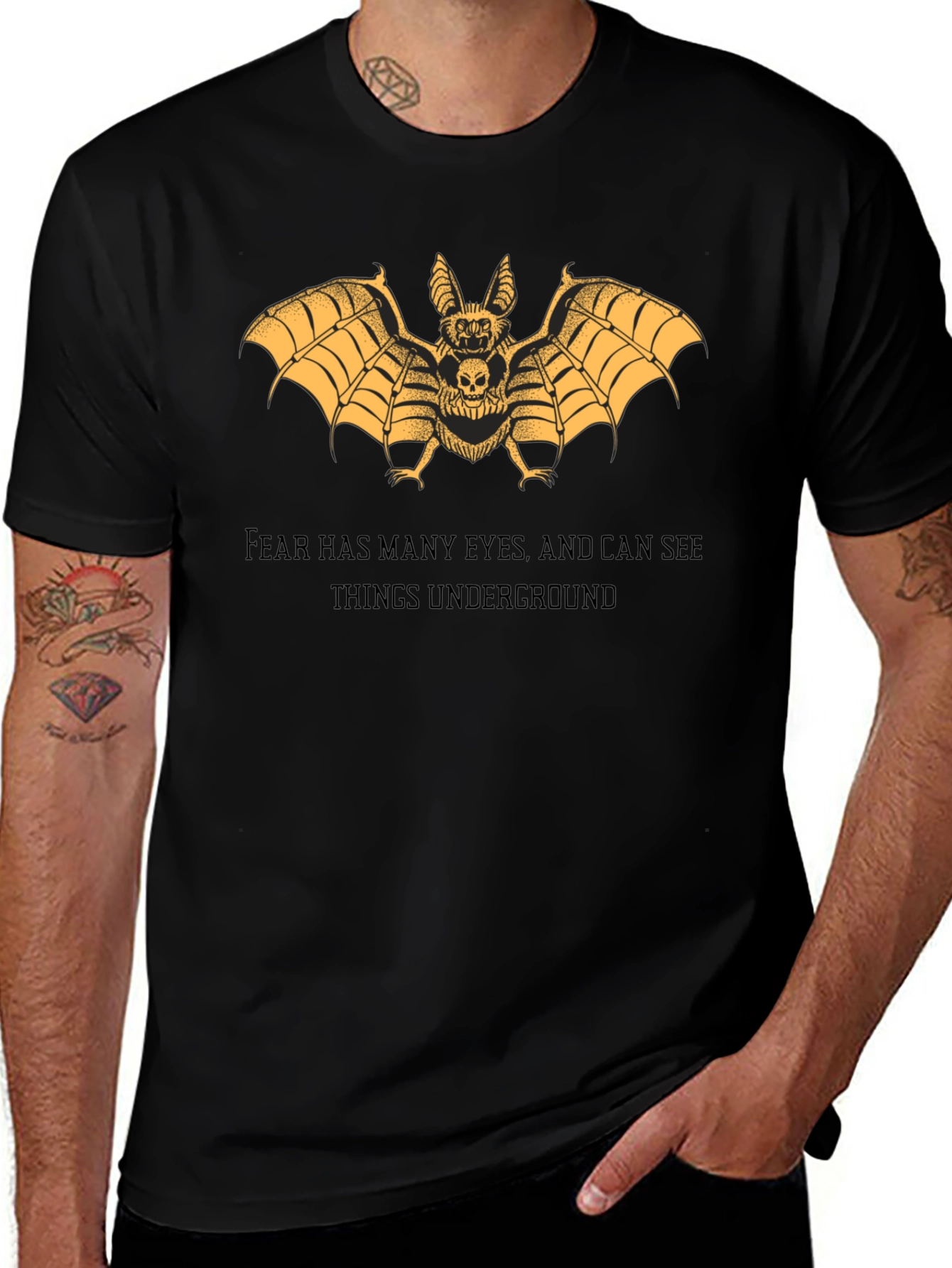 Bat Skull Graphic Tee - Dark Aesthetic T-Shirt