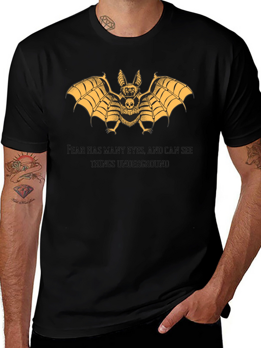 Bat Skull Graphic Tee - Dark Aesthetic T-Shirt