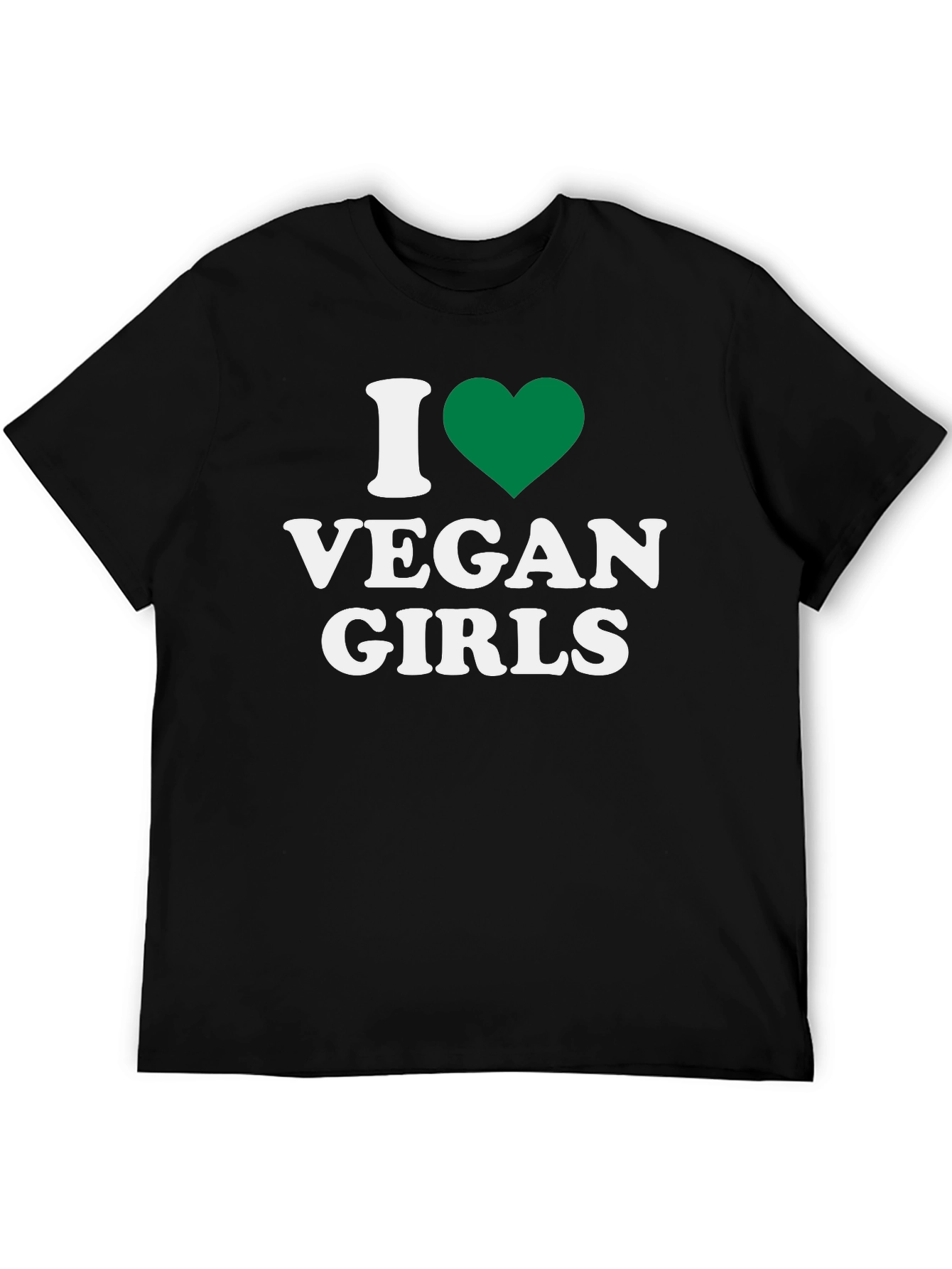 I Heart Vegan Girls Graphic T-Shirt - Black